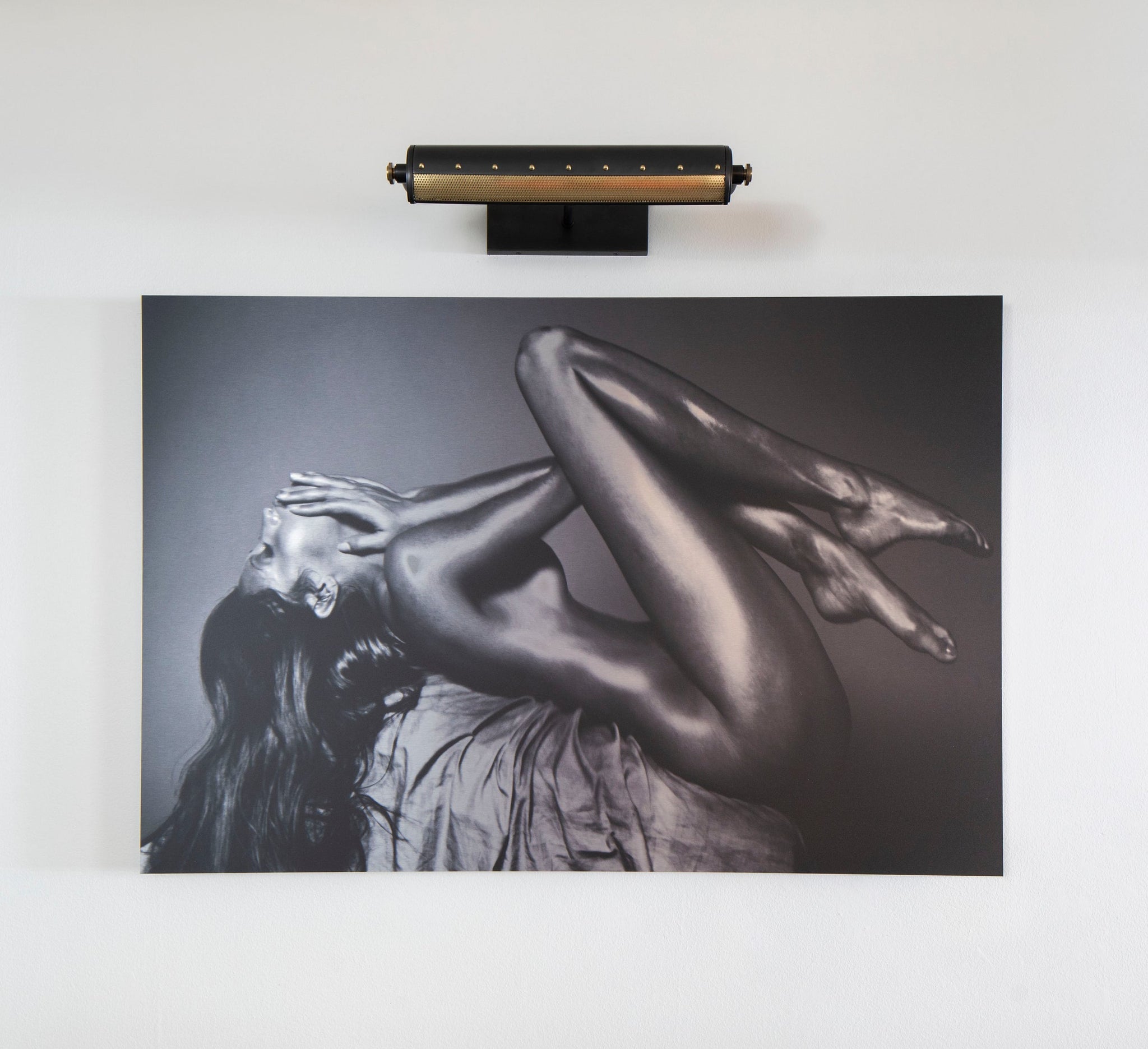 Gaines Picture Light 18.25" styled in a gallery wall for warm, layered light at Laurie Yapp Home.