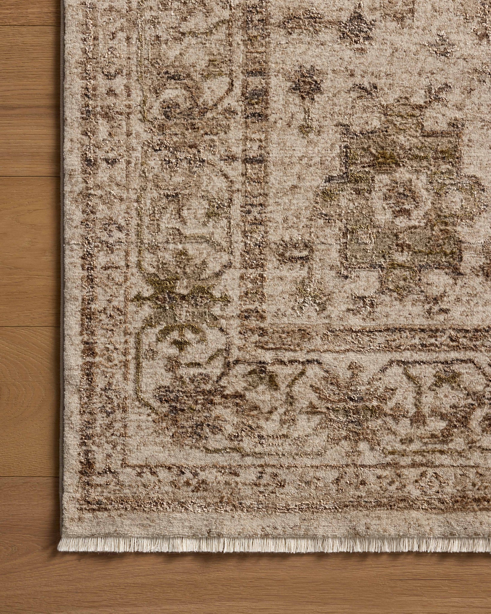 Haywood Ivory / Taupe shown from a different angle to reveal its pattern.