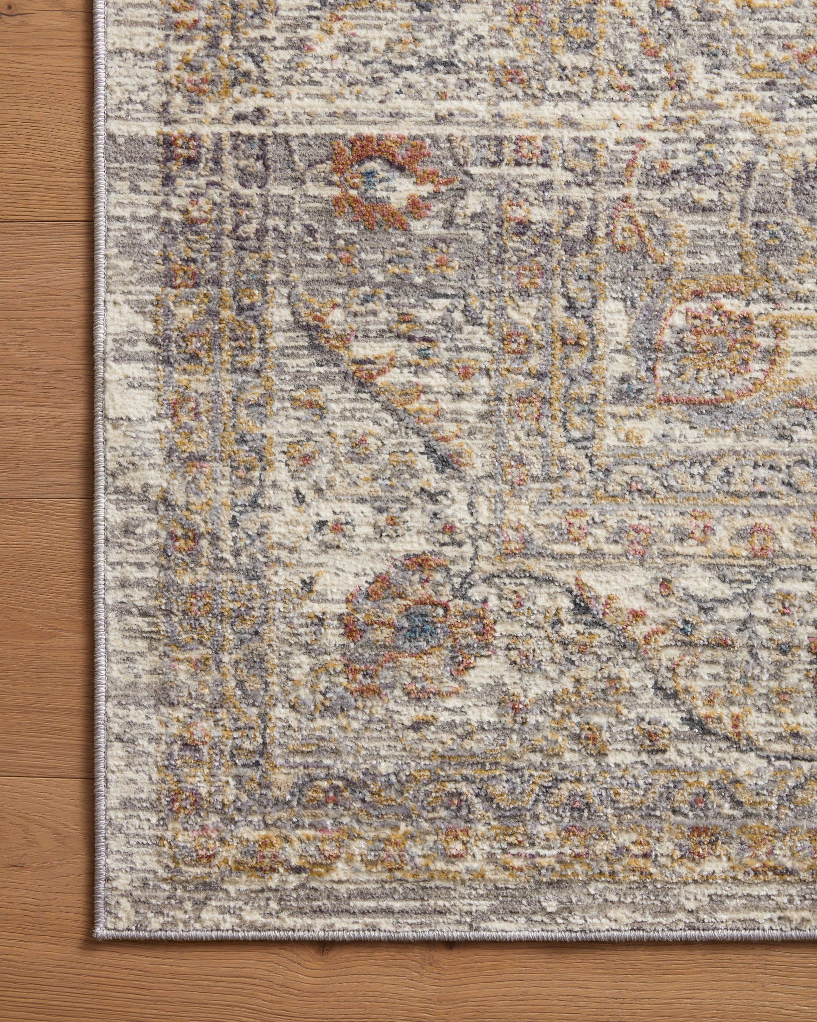 Side view of the Indra Stone / Multi rug.