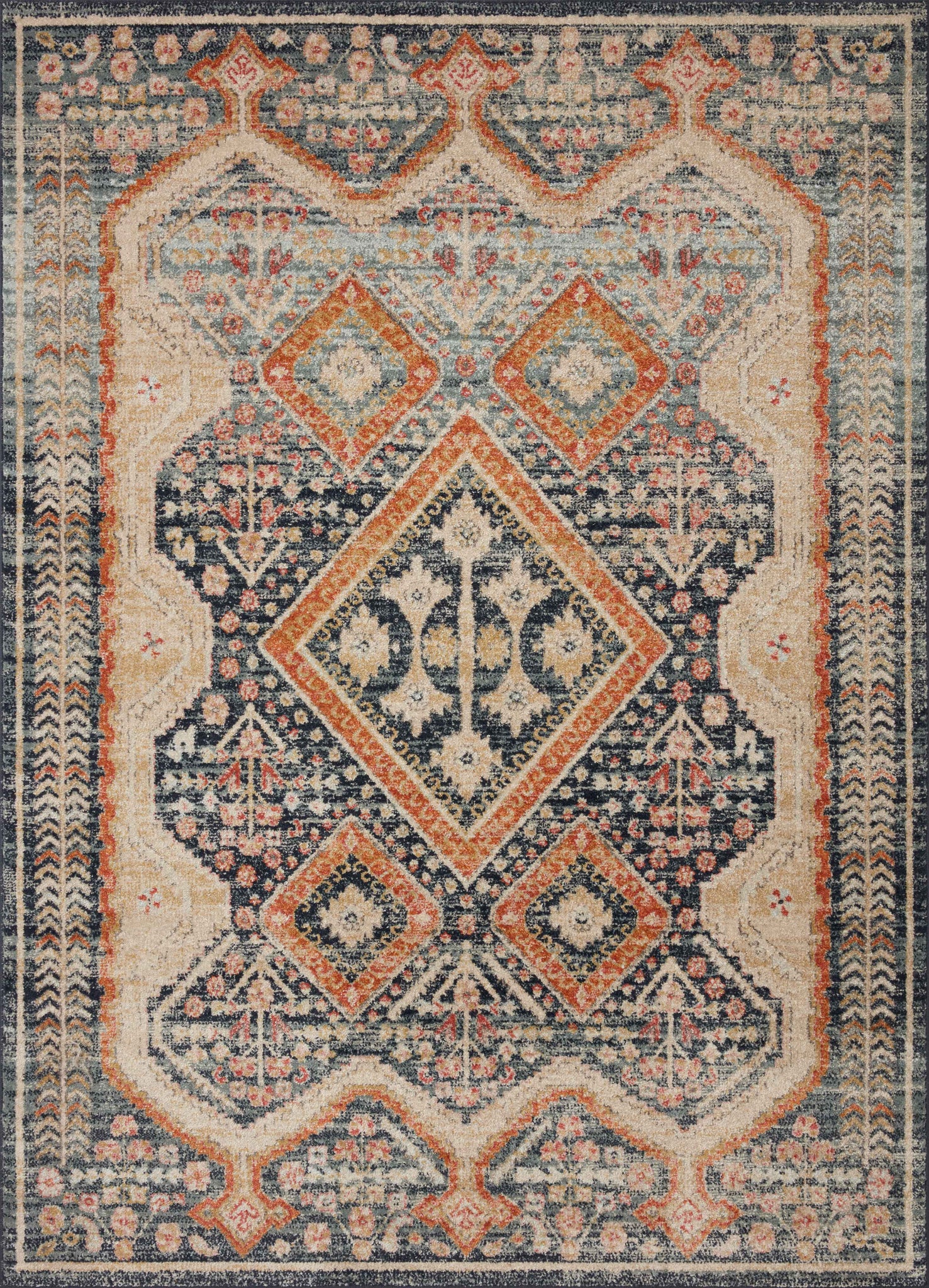 Jocelyn Navy / Multi — a Loloi rug at Laurie Yapp Home.