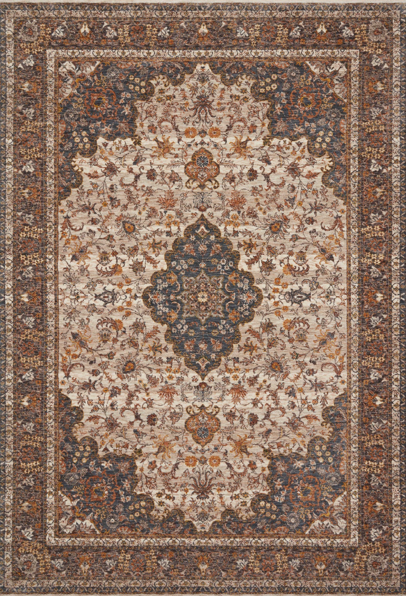 Lourdes Natural / Ocean — a Loloi rug at Laurie Yapp Home.