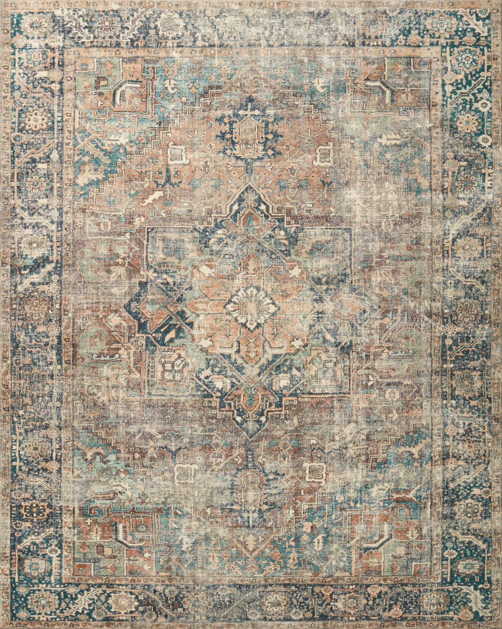 Margot Terracotta / Lagoon — a Loloi rug at Laurie Yapp Home.