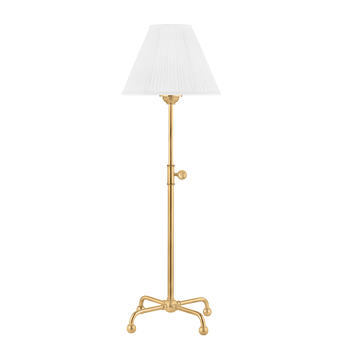Classic No.1 Table Lamp in aged brass — a Hudson Valley table lamp for living rooms, entries, and bedrooms at Laurie Yapp Home.