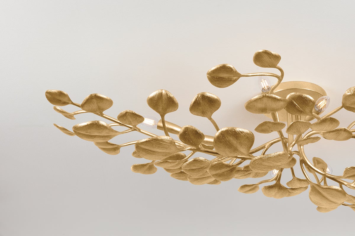 Close-up of the Menorca Semi Flush 30" showing the shade profile and mounting canopy.