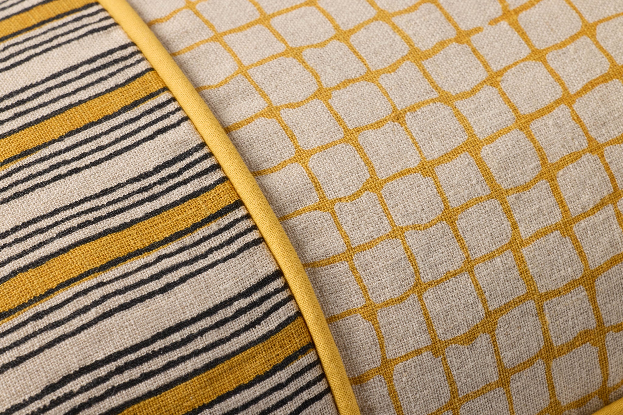 Yellow Pillow (Pattern 3) shown from a different angle to reveal its pattern.