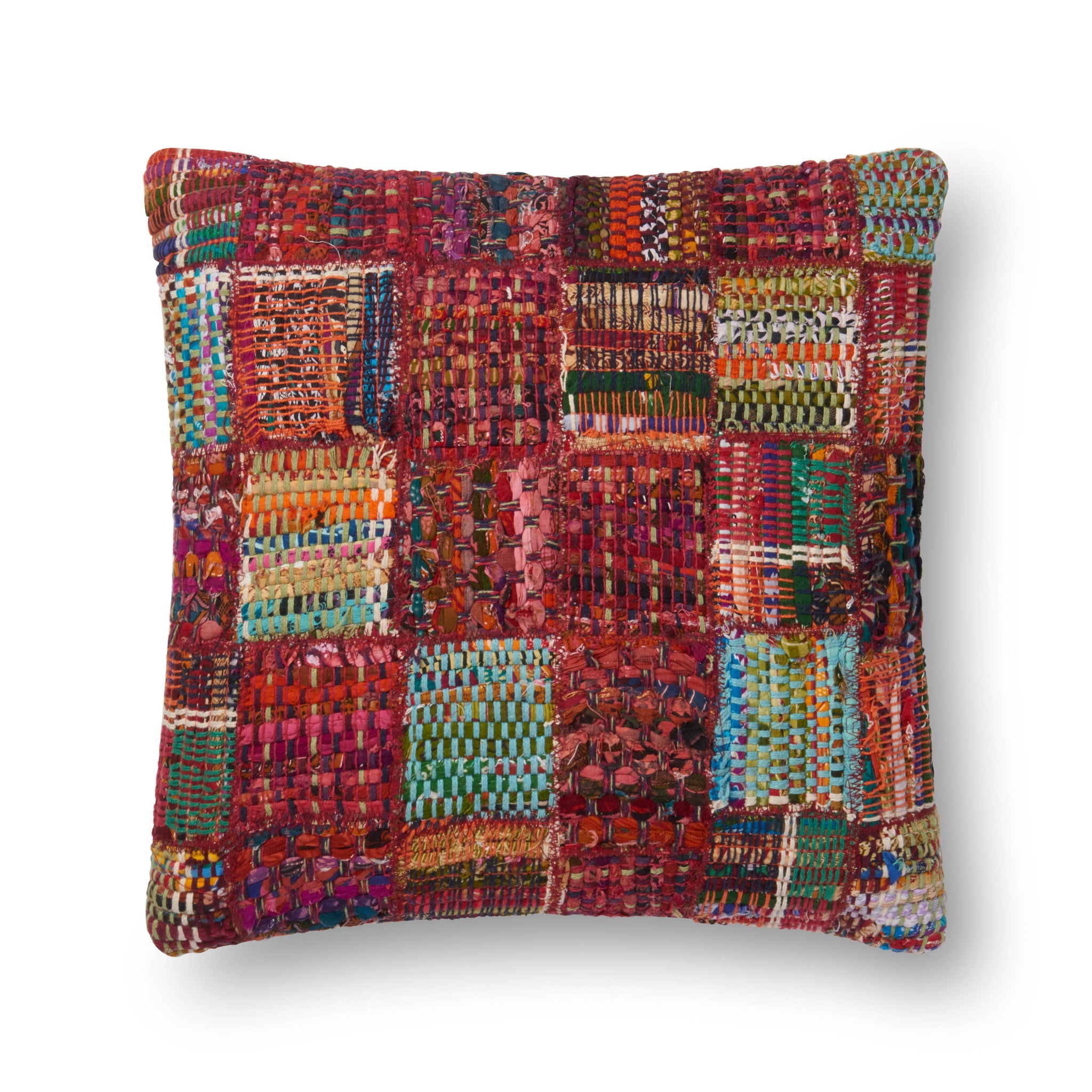 Red / Multi Pillow (Pattern 3) — a Loloi pillow at Laurie Yapp Home.