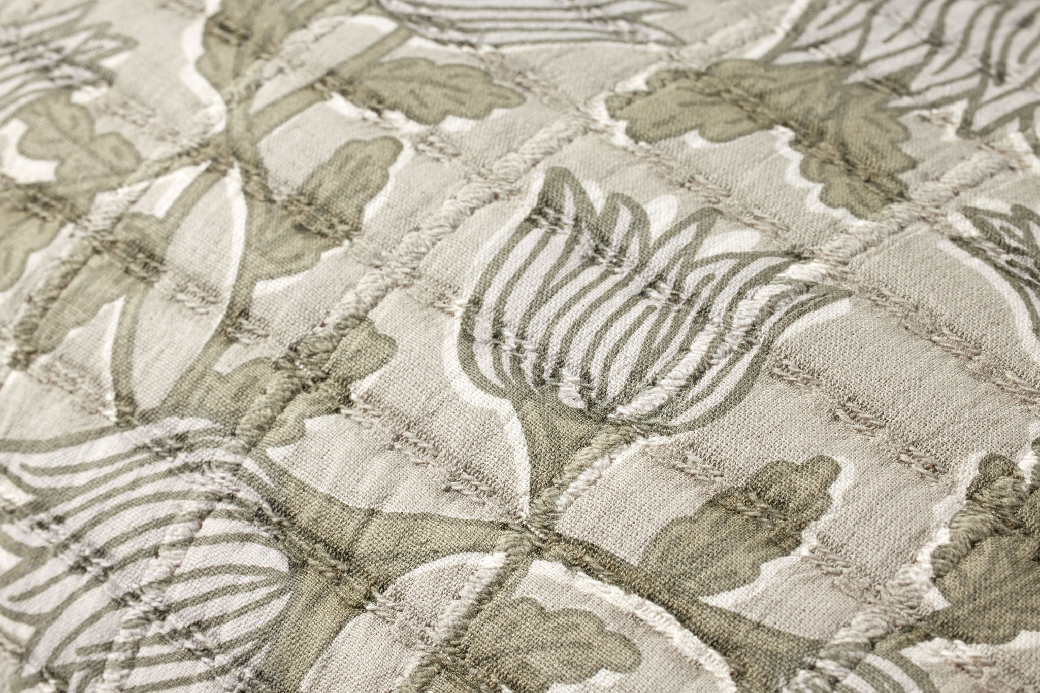 Natural / Sage Pillow shown from a different angle to reveal its pattern.