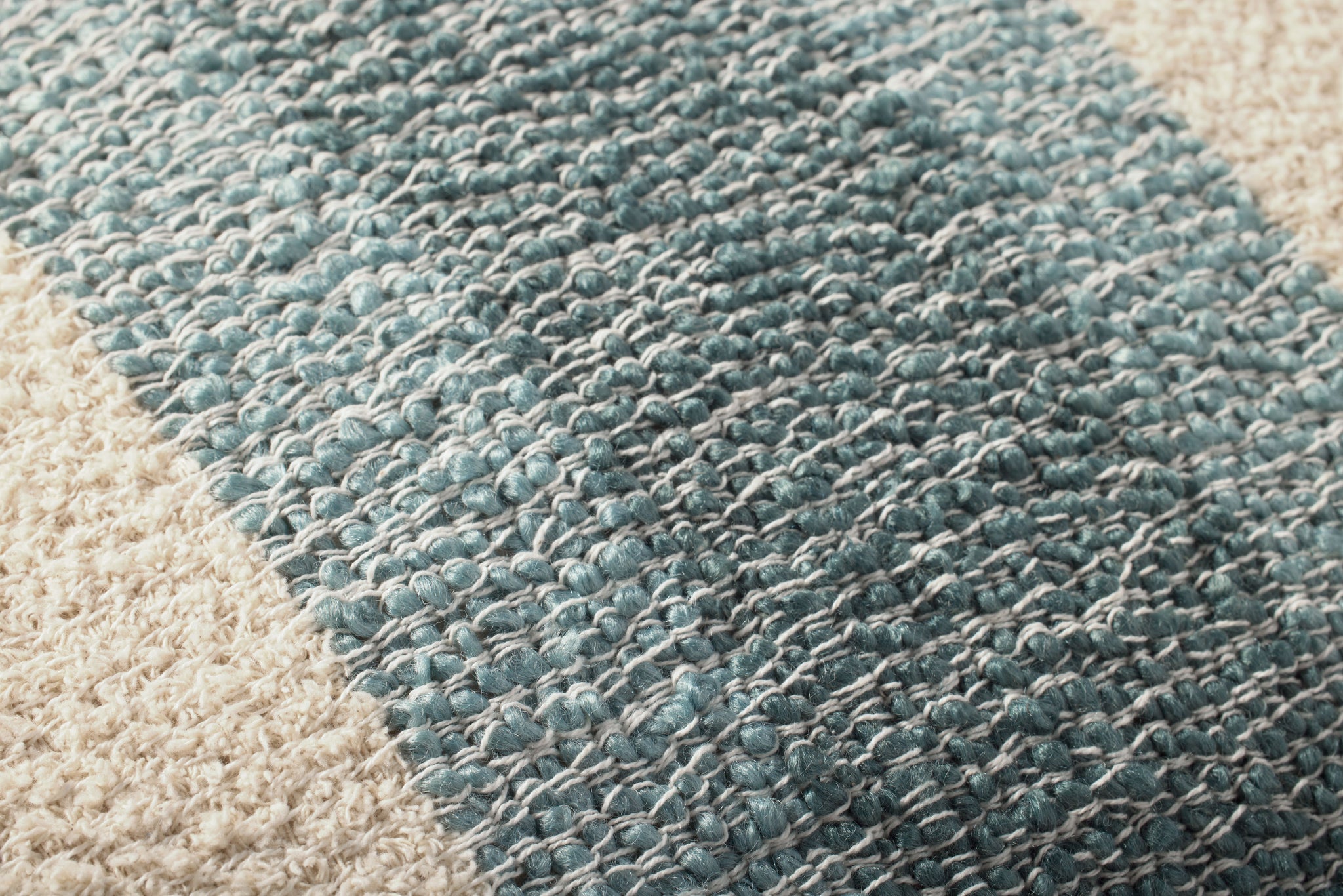 Natural / Blue Pillow (Pattern 3) shown from a different angle to reveal its pattern.
