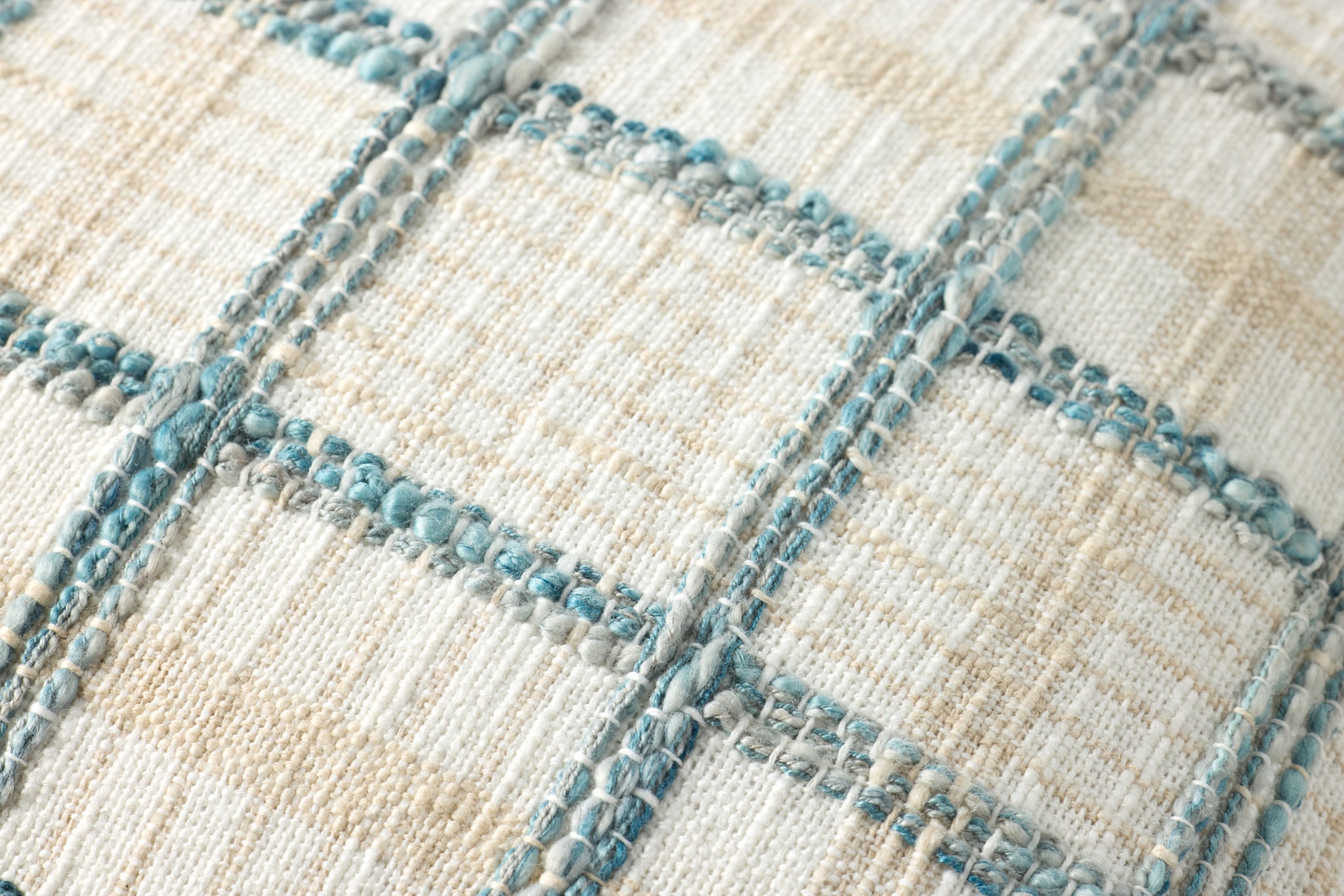 Norman Ivory / Blue Pillow shown from another angle.
