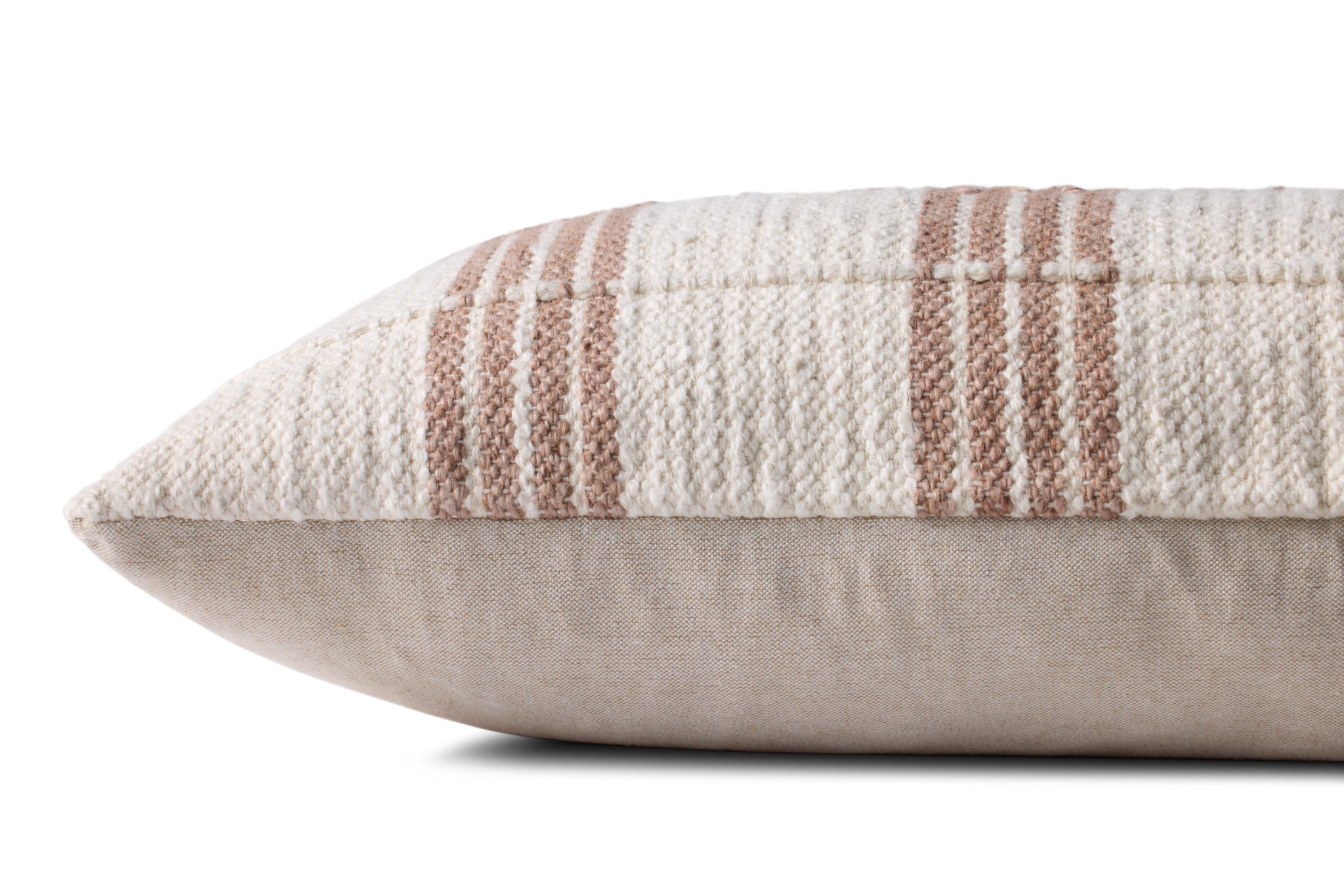 Brown / Ivory Pillow (Pattern 1) shown from a different angle to reveal its pattern.
