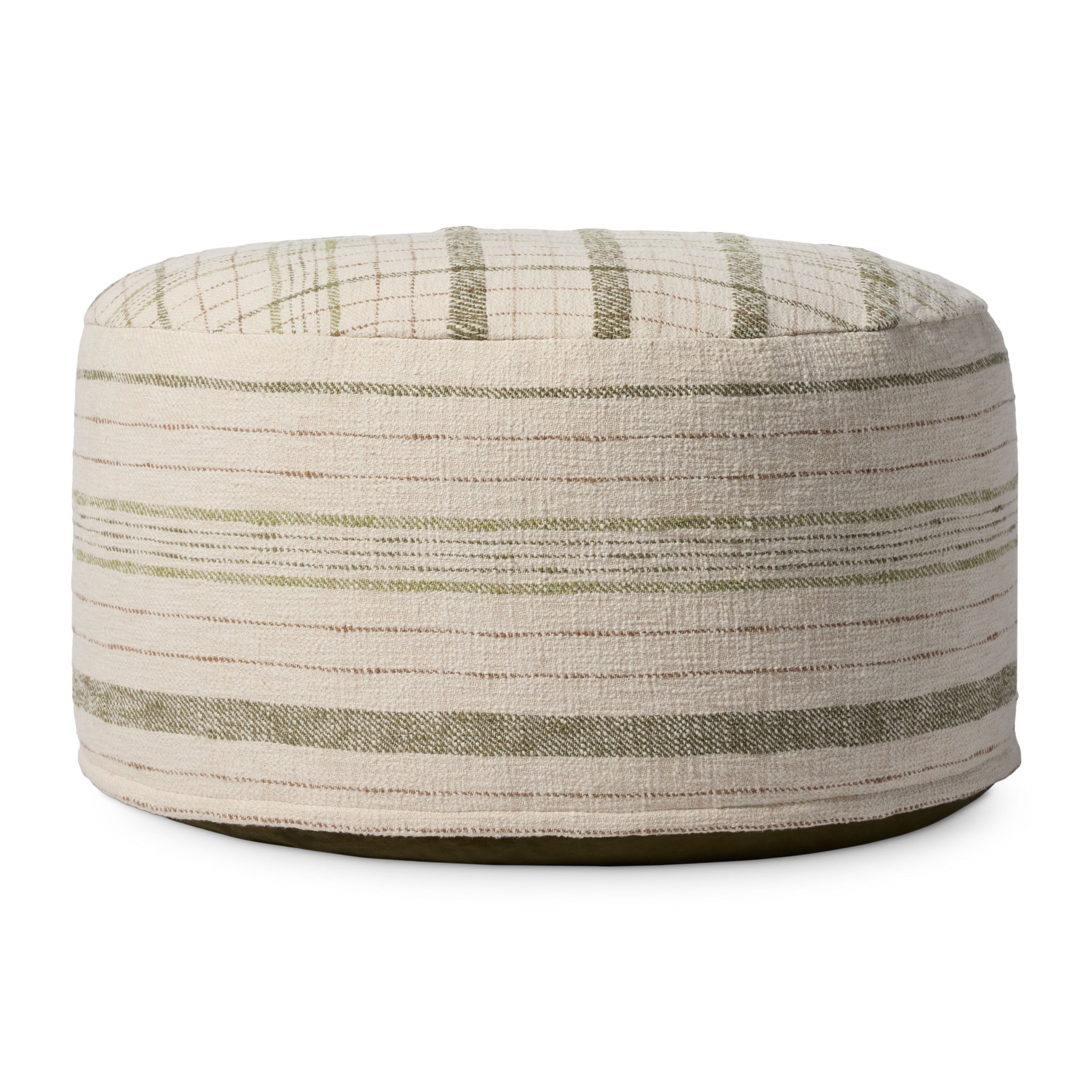 Wallace Cream Cream Pouf — a Loloi pouf at Laurie Yapp Home.