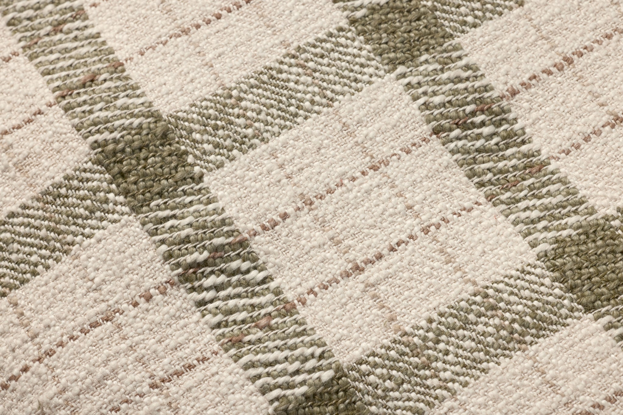 Wallace Cream Cream Pouf shown from a different angle to reveal its pattern.