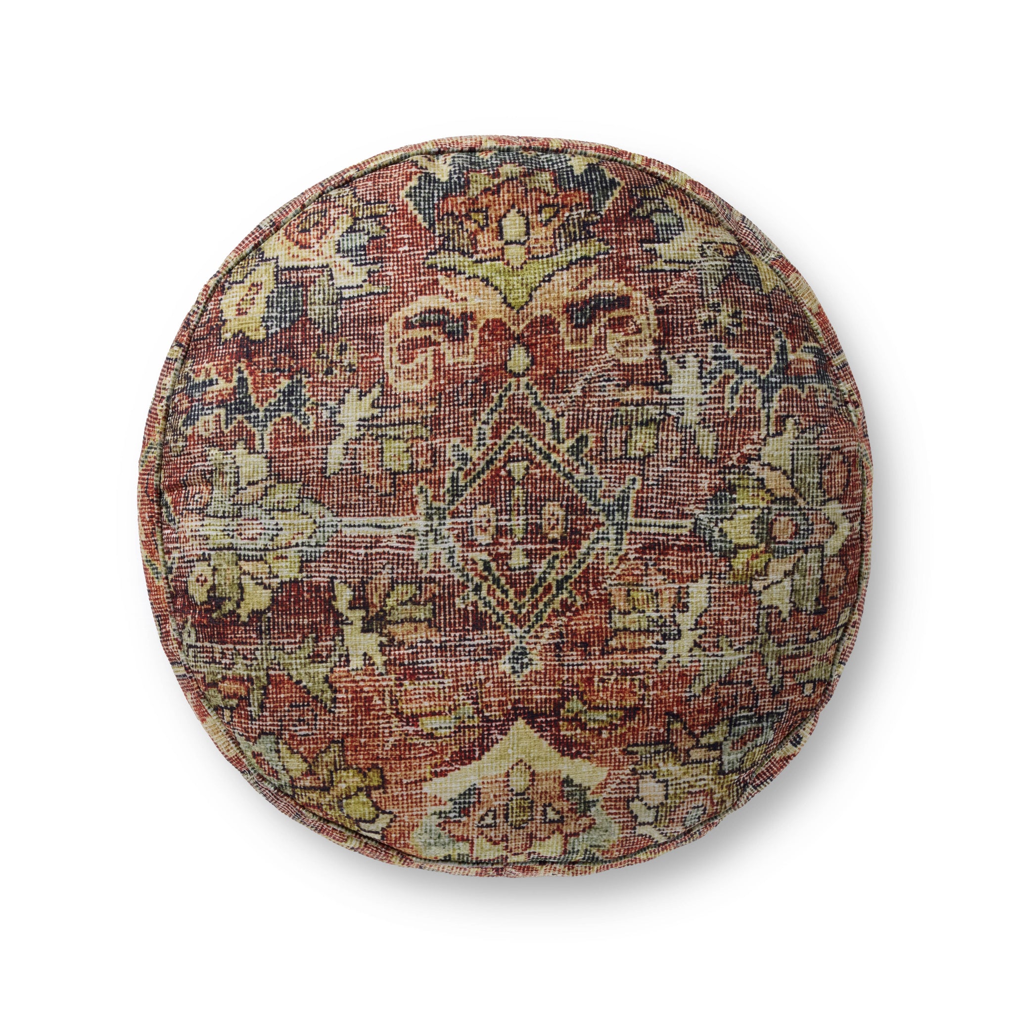 Spice Pouf shown from a different angle to reveal its pattern.