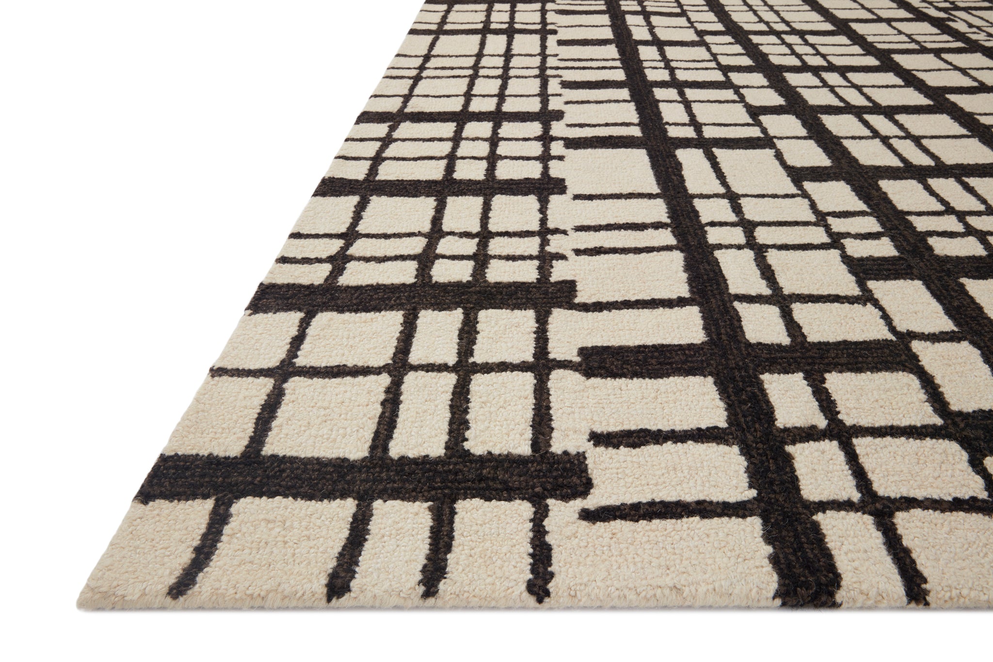 Polly Black / Ivory shown from a different angle to reveal its pattern.