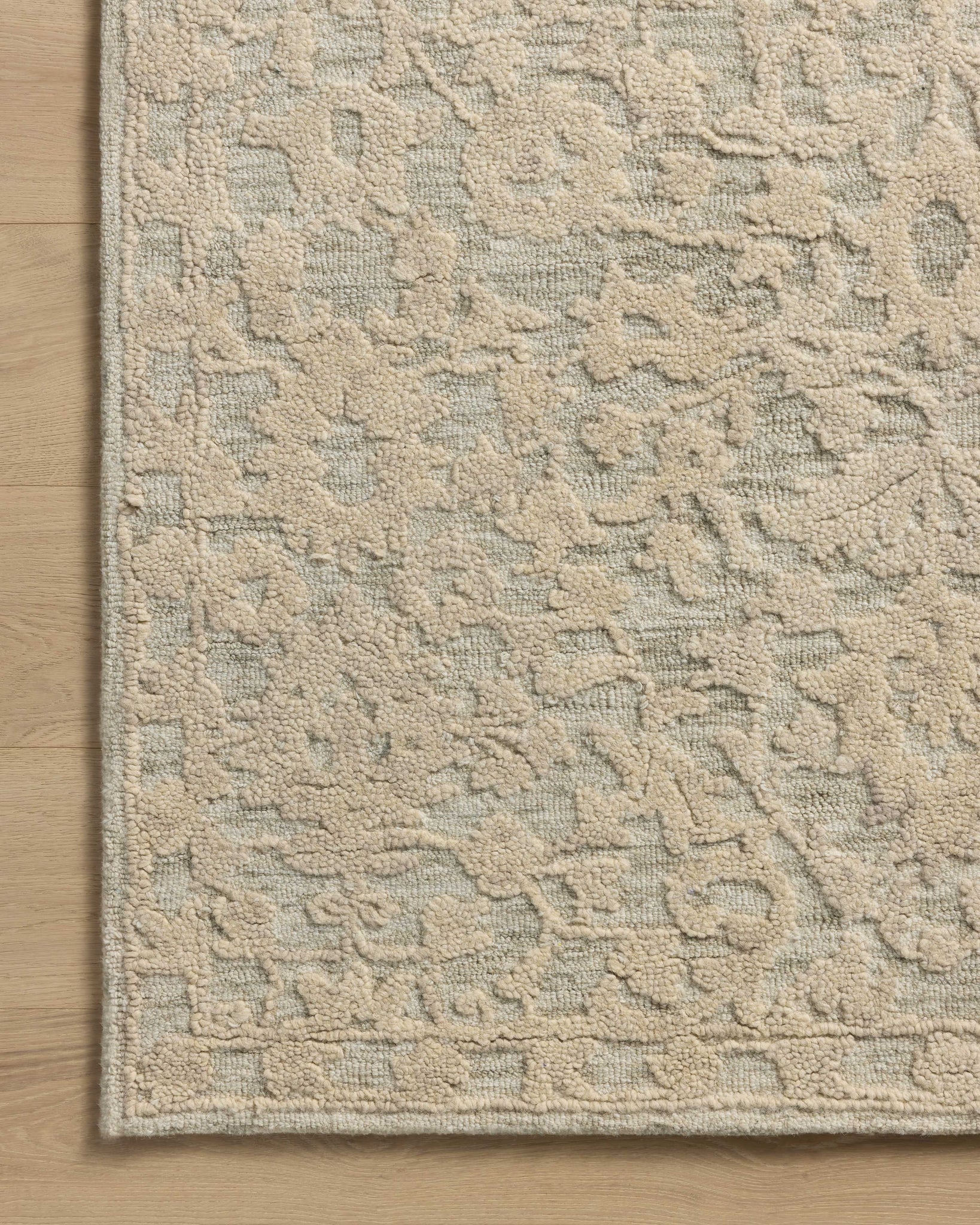 Prudence Sage / Ivory shown from a different angle to reveal its pattern.