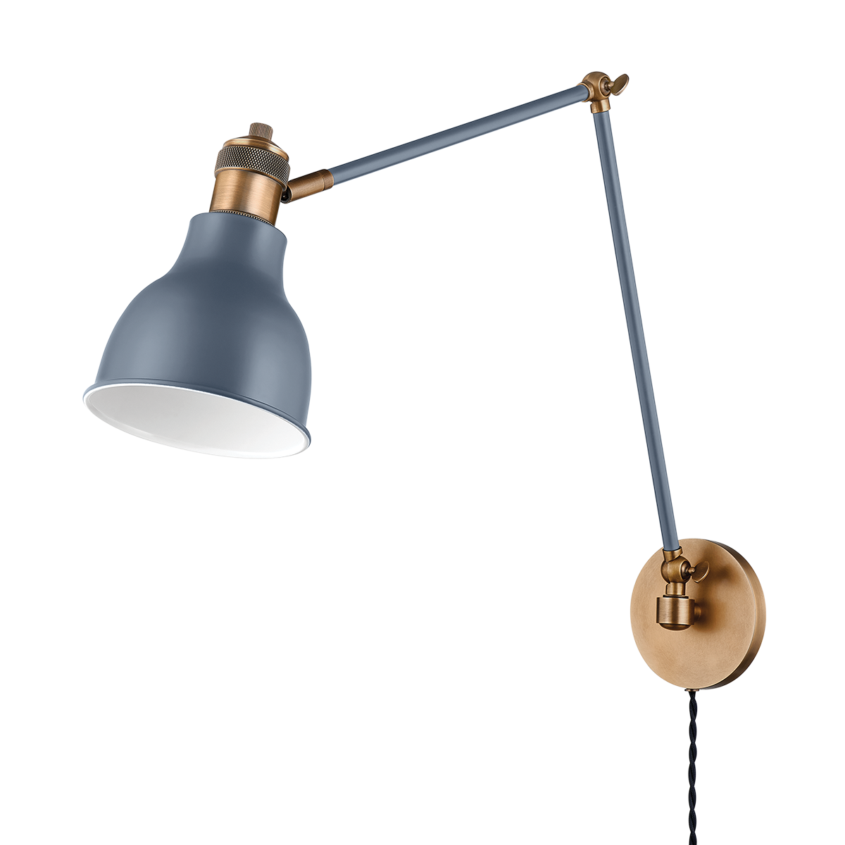 Makin Plug-In Sconce 6" x 19.25" — a Troy plug-in sconce for bedrooms, living rooms, and reading nooks at Laurie Yapp Home.