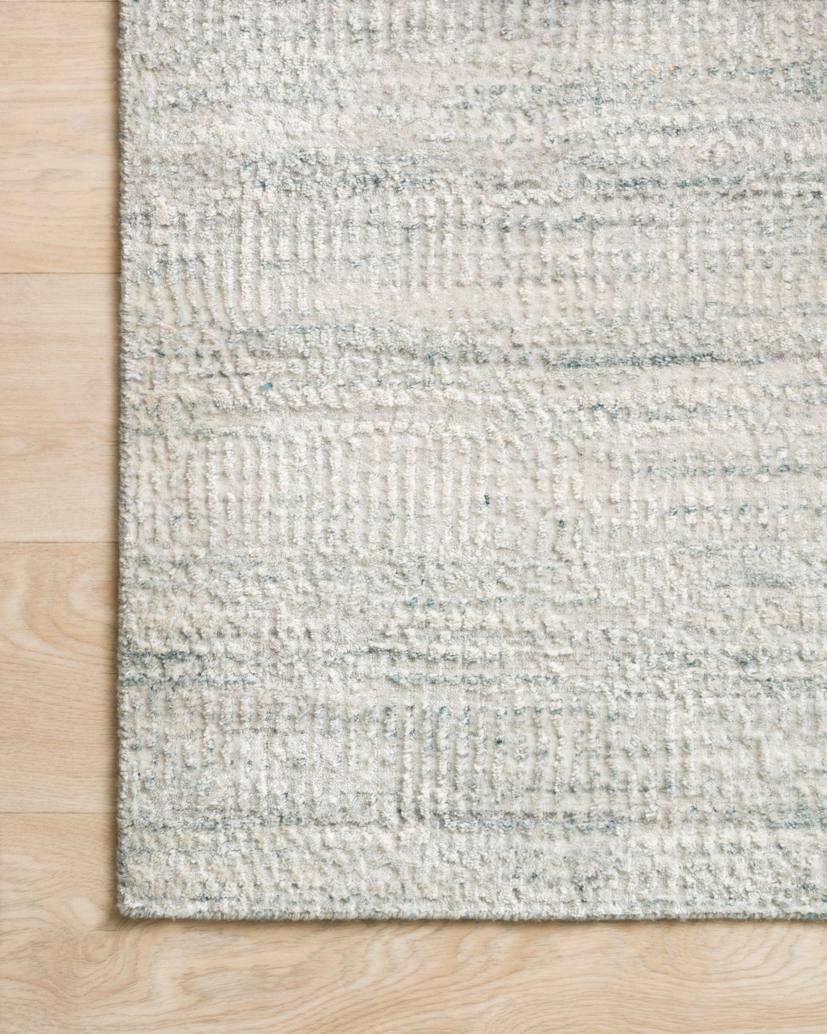 Side view of the Robin Silver rug.