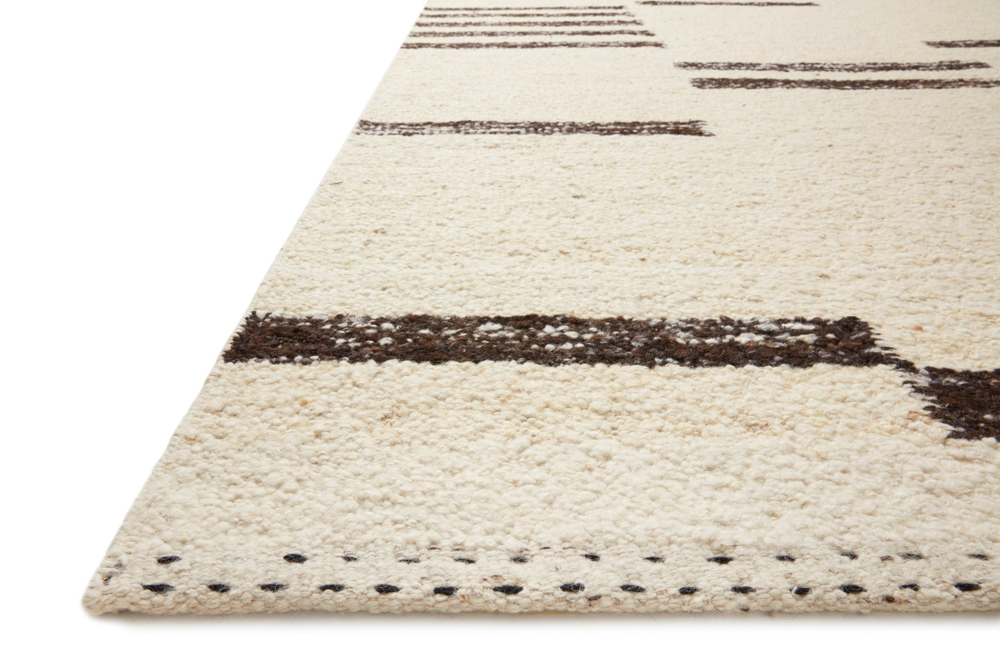 Side view of the Roman Natural / Bark rug.