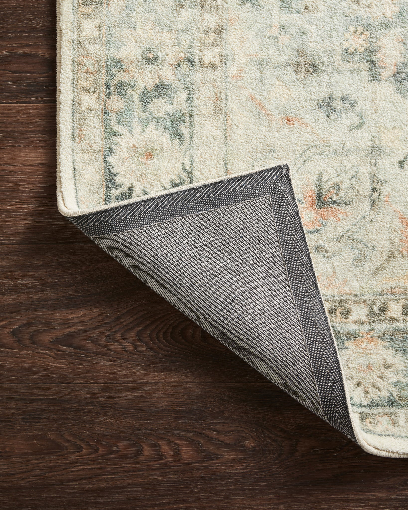 Rosette Teal / Ivory shown from another angle.