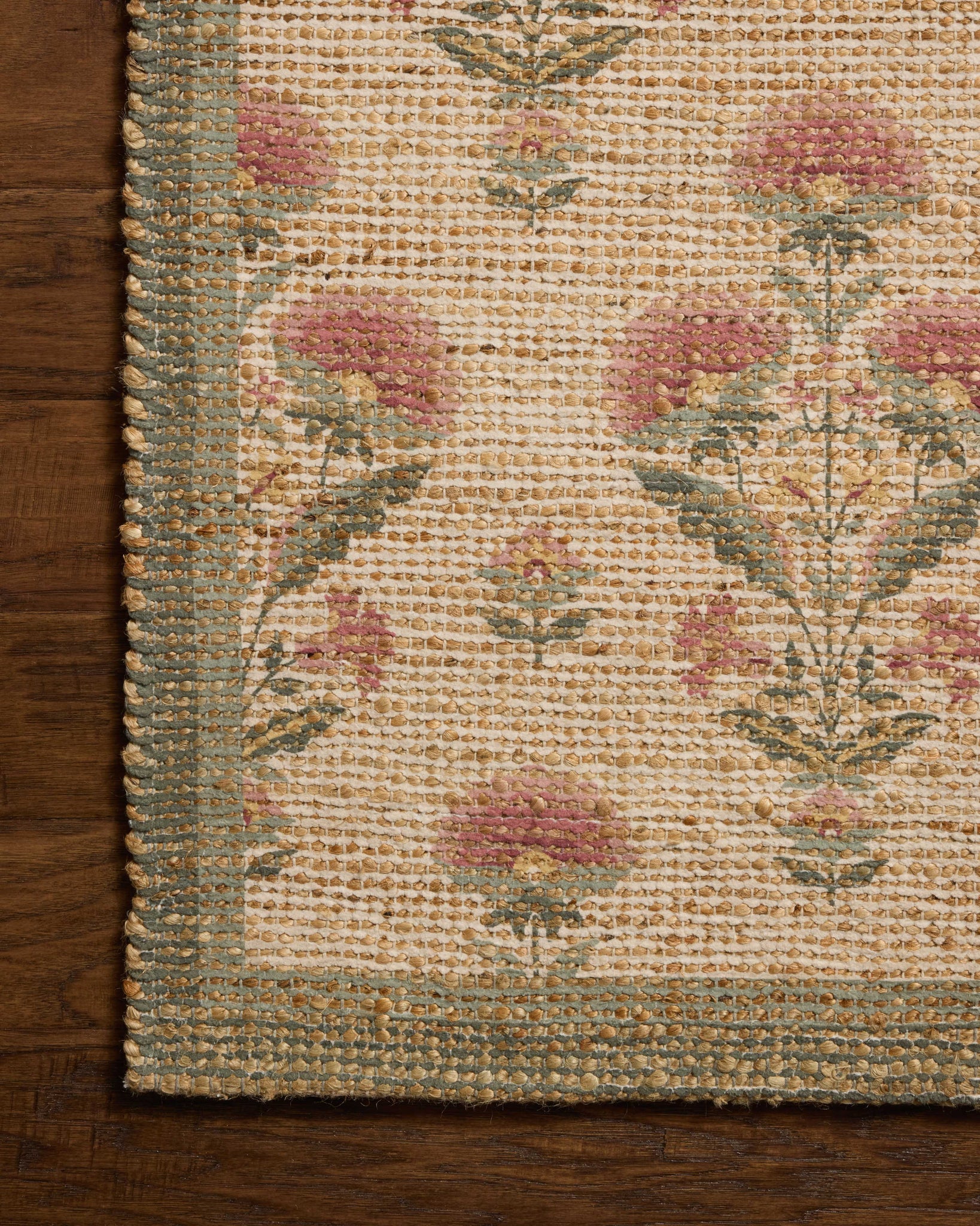 Rue Sage / Blush shown from a different angle to reveal its pattern.
