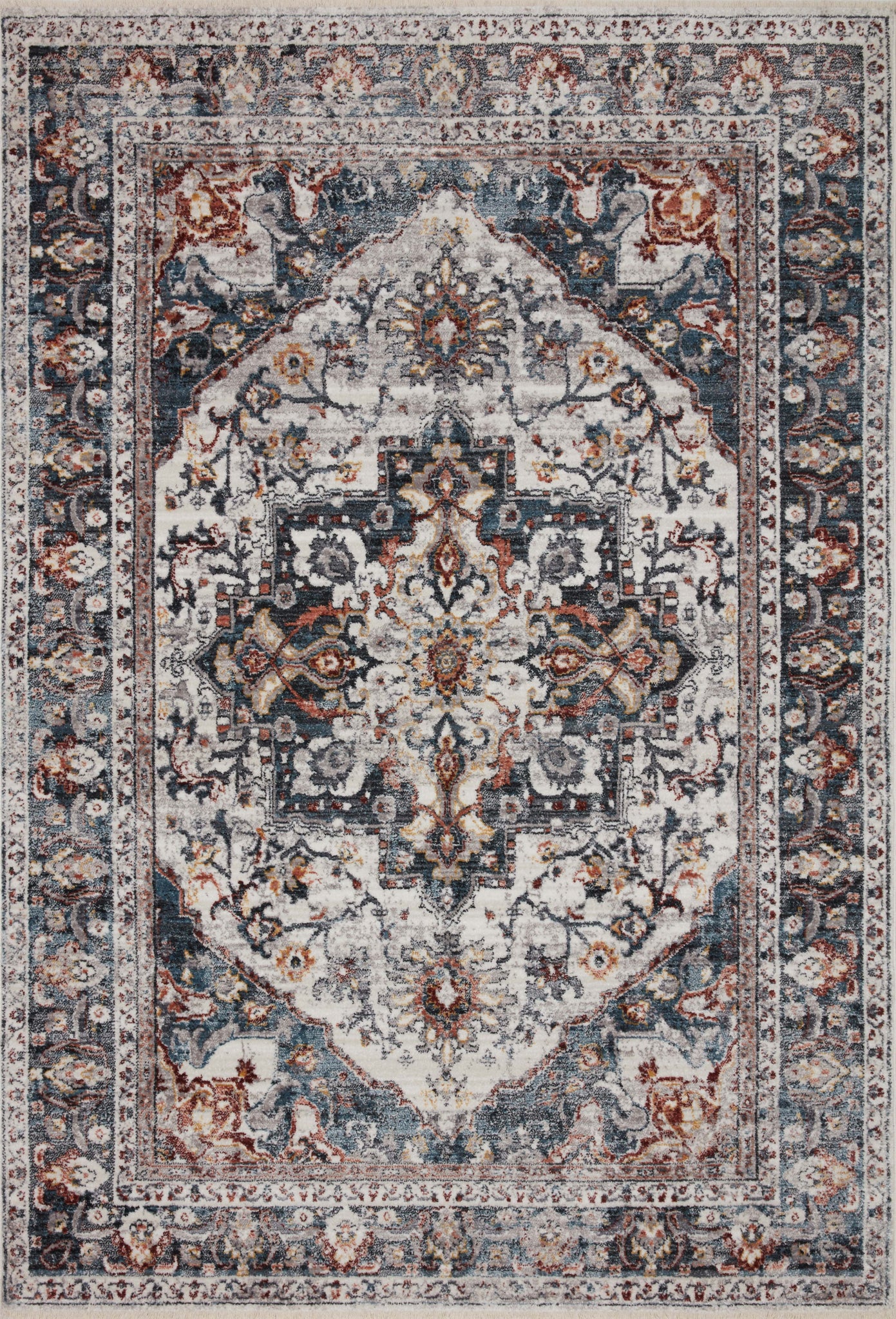 Samra Ivory / Denim — a Loloi rug at Laurie Yapp Home.