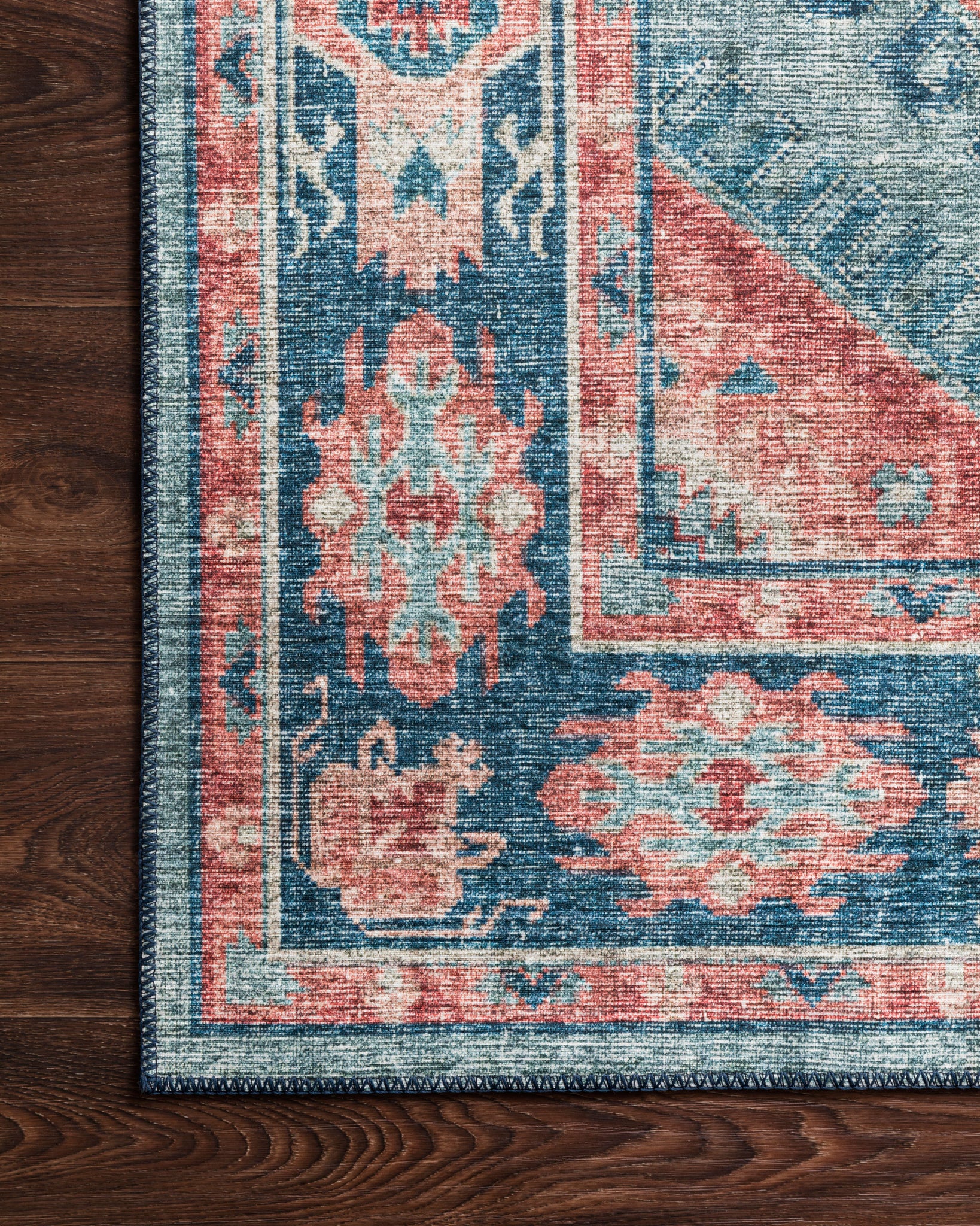Skye Turquoise / Terracotta shown from a different angle to reveal its pattern.