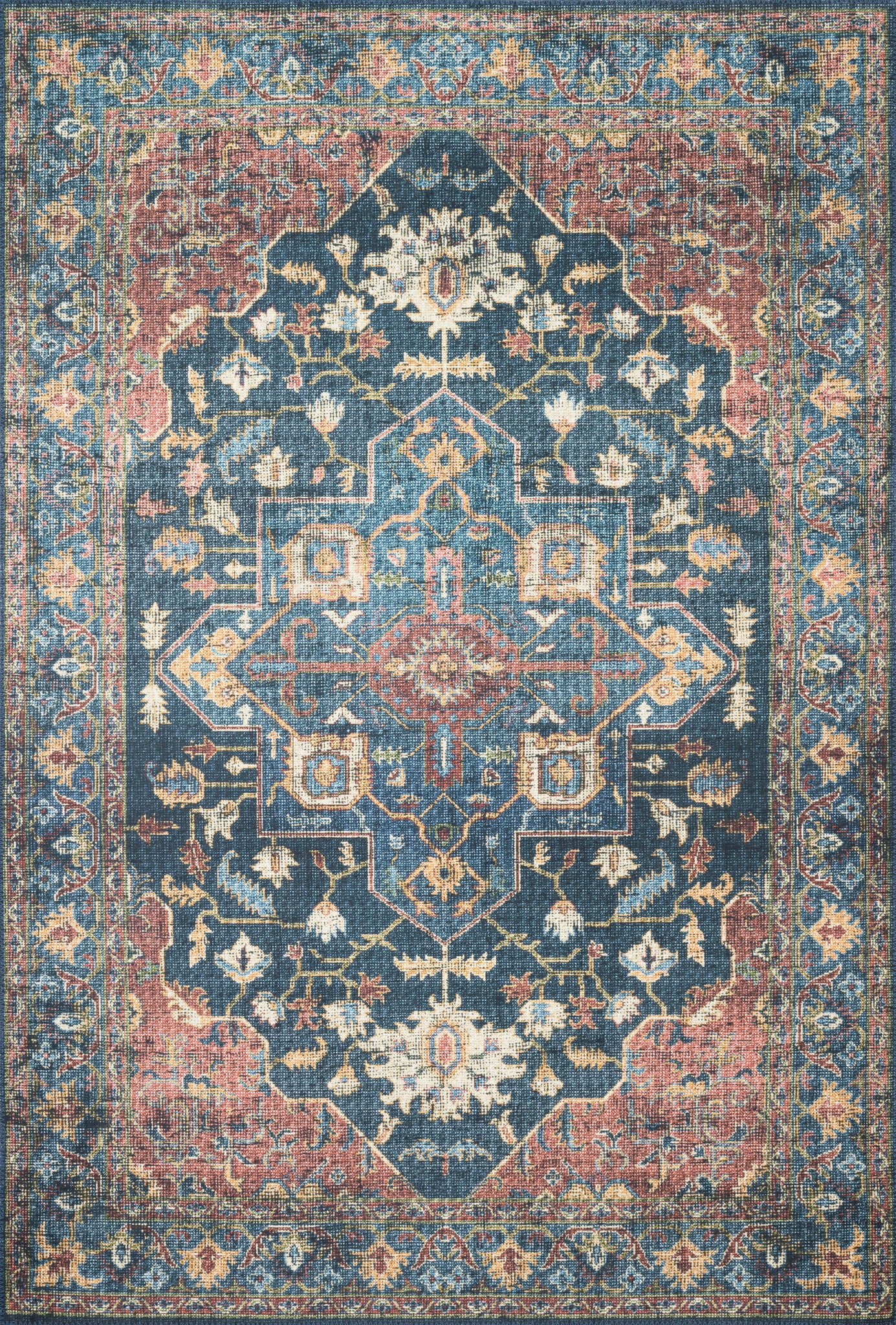 Skye Denim / Brick — a Loloi rug at Laurie Yapp Home.