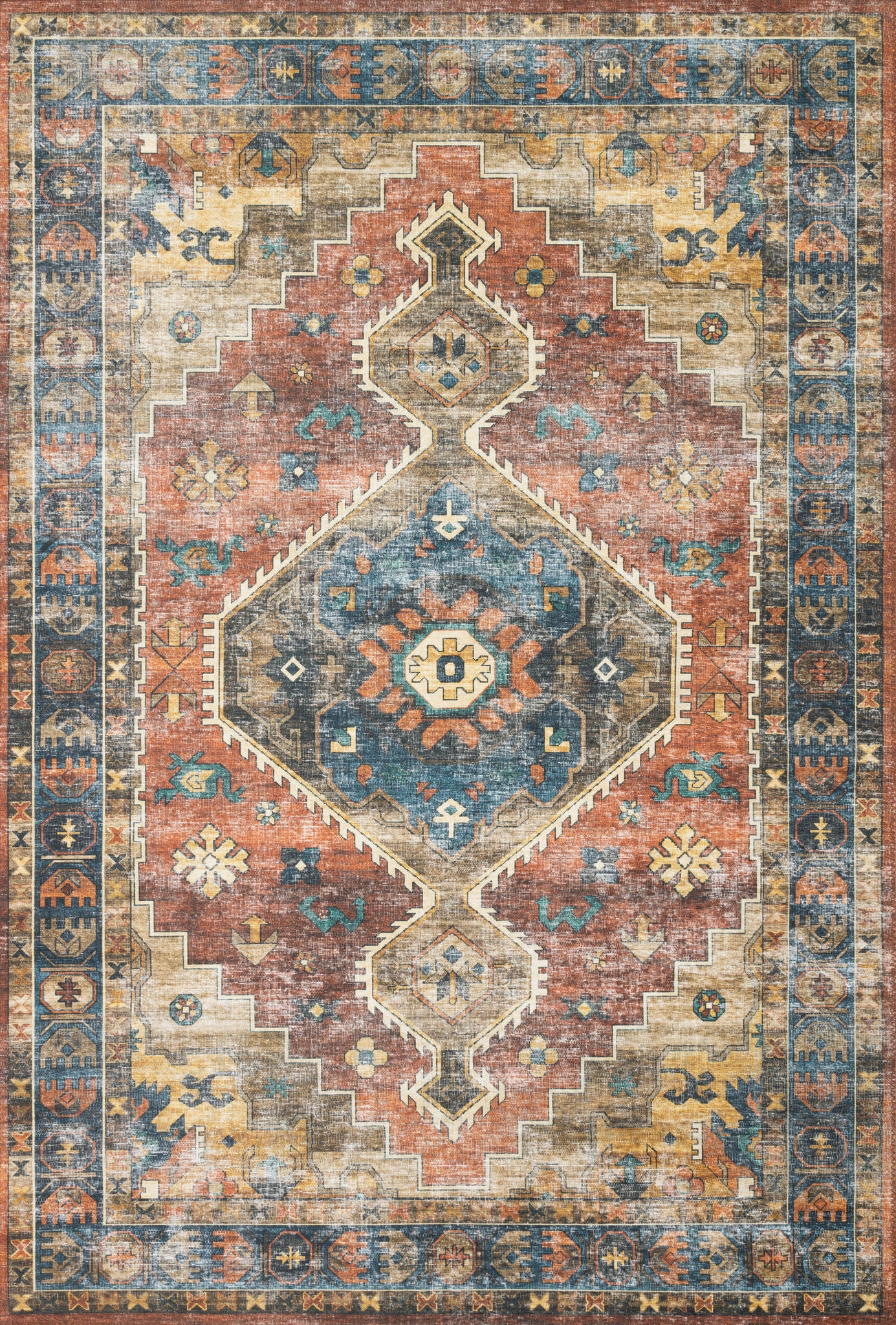 Skye Rust / Blue — a Loloi rug at Laurie Yapp Home.