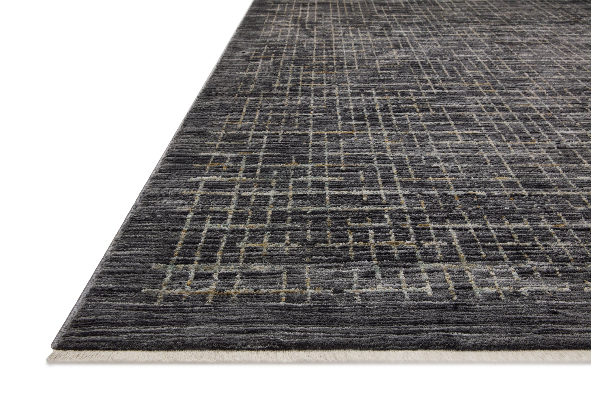 Side view of the Soho Onyx / Silver rug.