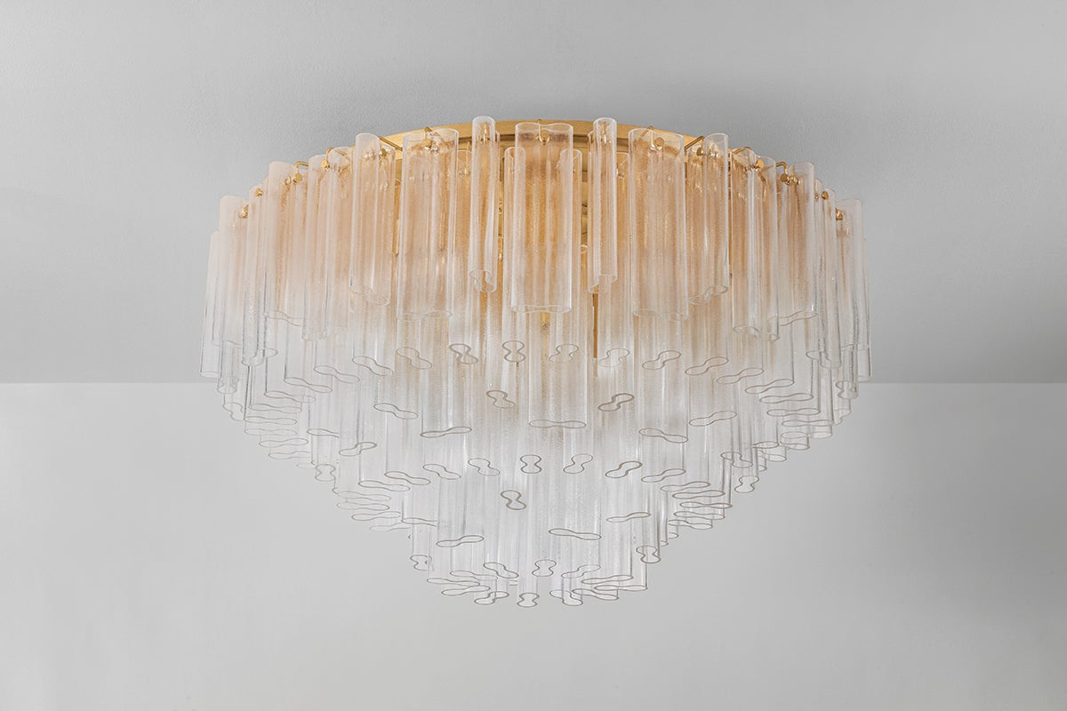 Varenna Semi Flush 48" shown from a second angle to highlight the shade profile and mounting canopy.