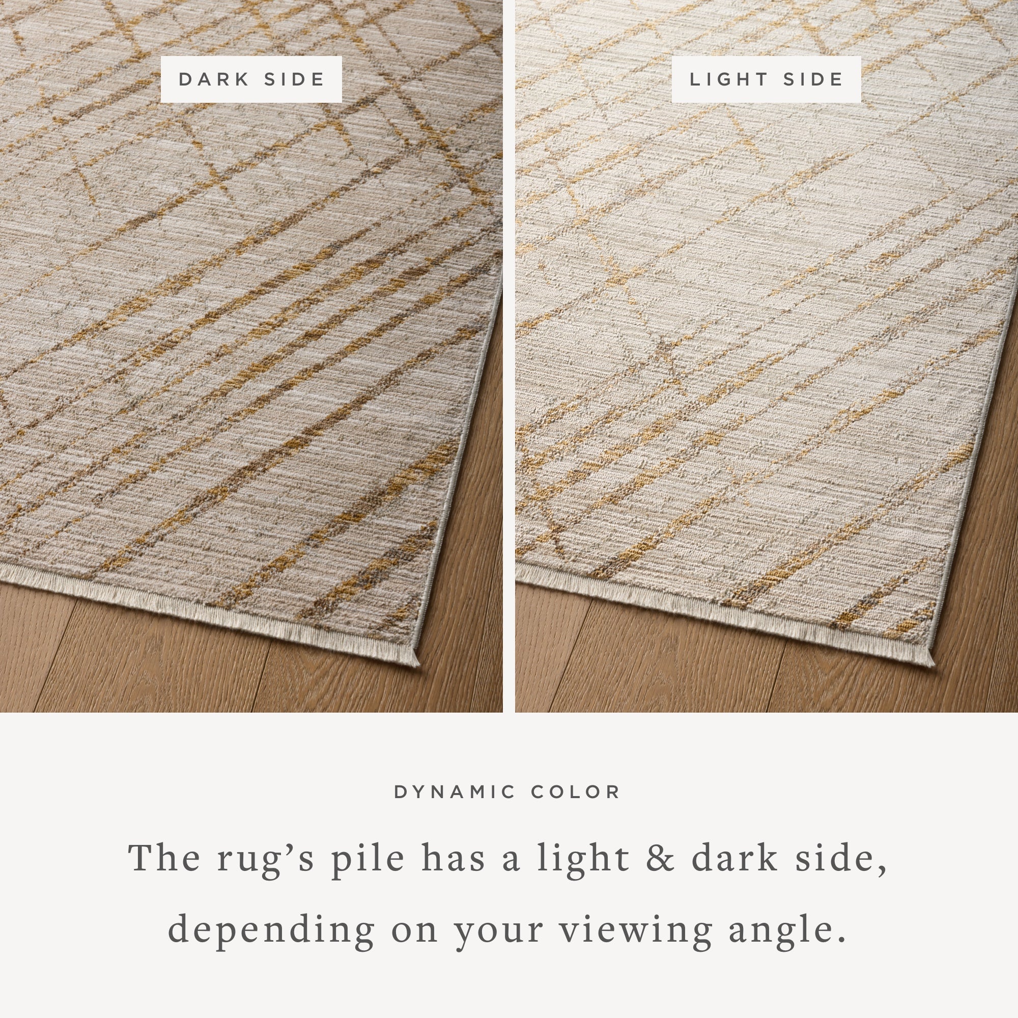 Wade Beige / Gold shown from a different angle to reveal its pattern.