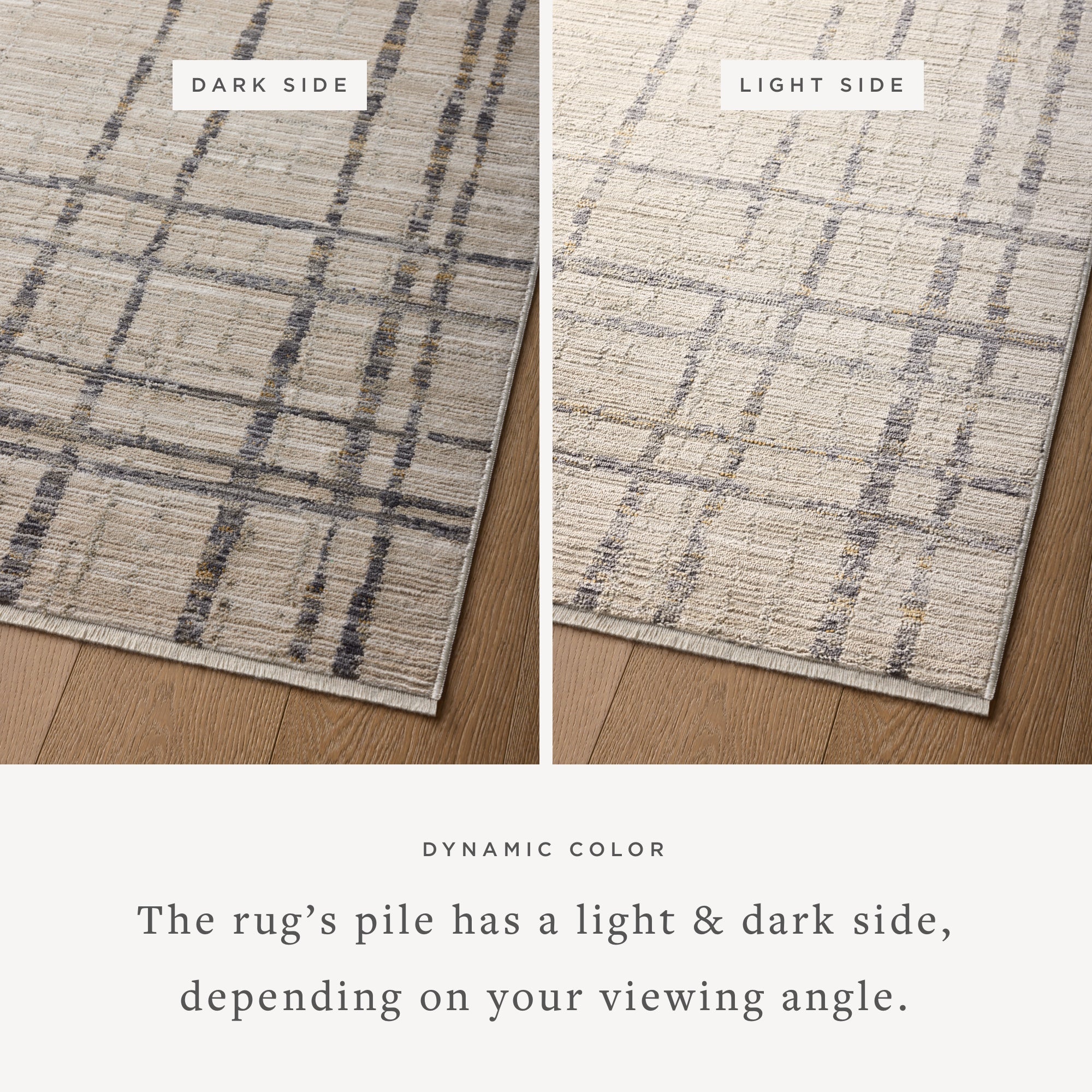 Wade Beige / Midnight shown from a different angle to reveal its pattern.