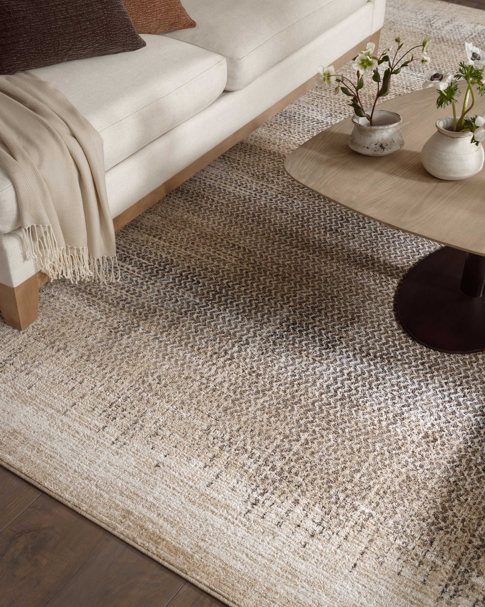 Wyatt Stone / Beige shown from a different angle to reveal its pattern.