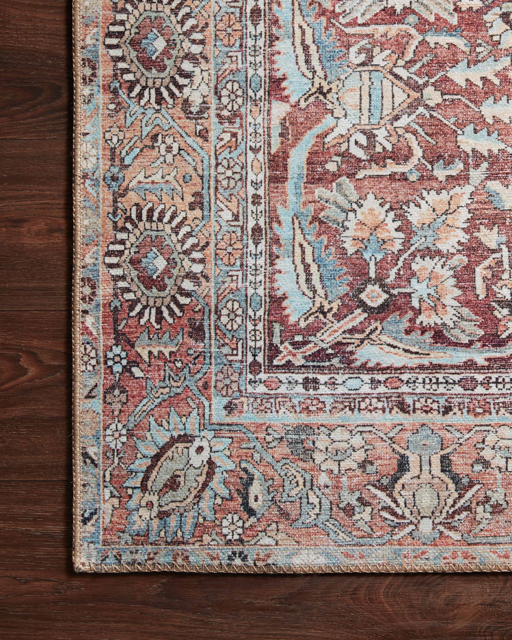 Wynter Tomato / Teal shown from a different angle to reveal its pattern.