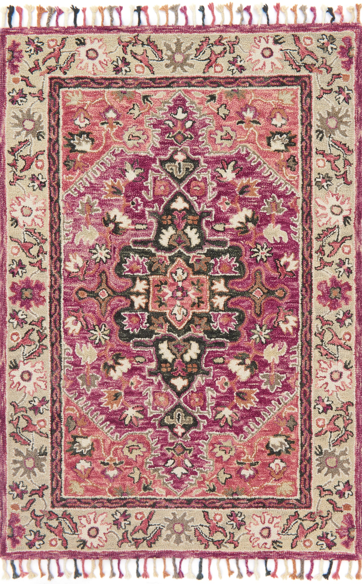 Zharah Raspberry / Taupe — a Loloi rug at Laurie Yapp Home.