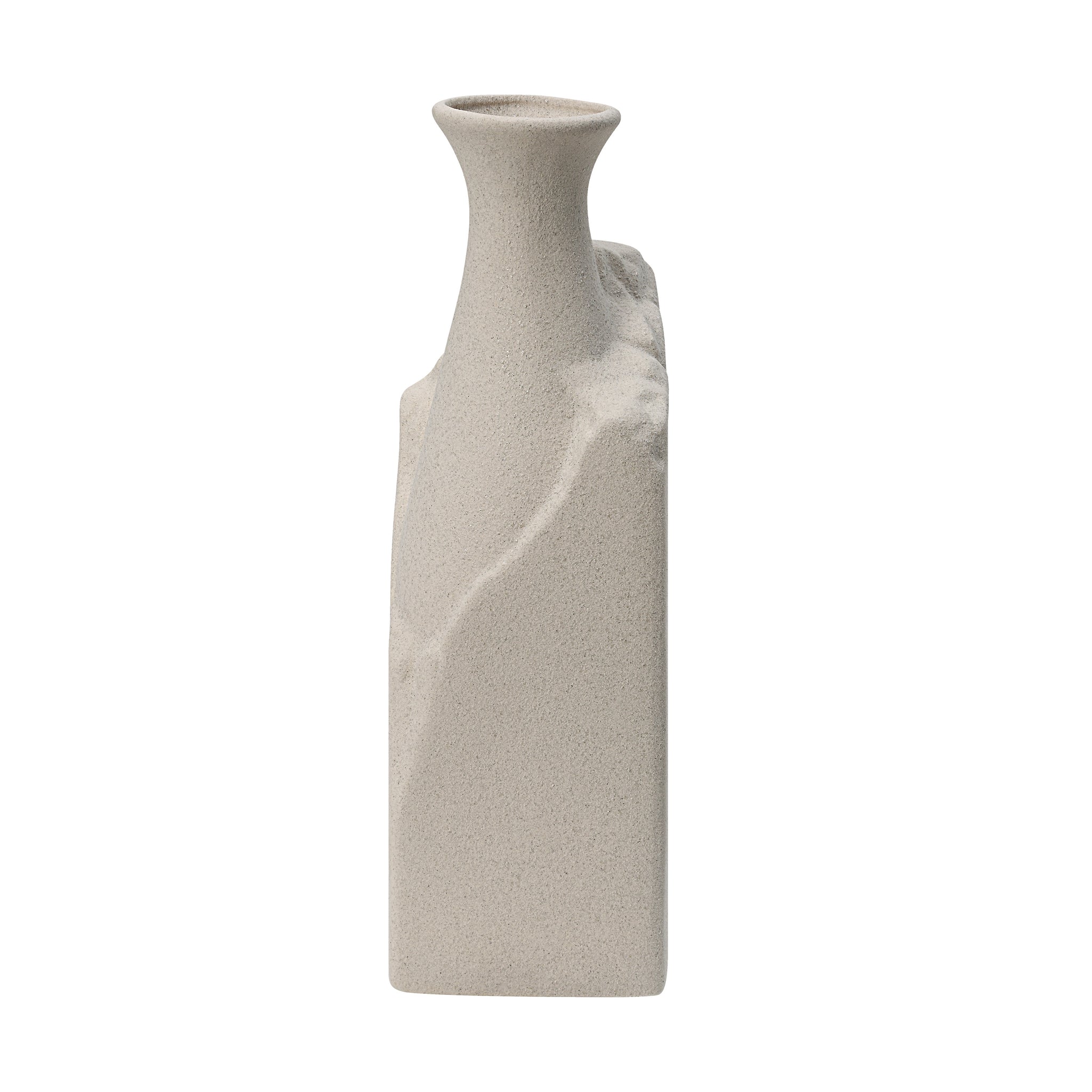 Adonia Vase by Renwil in light gray with a textured surface and narrow neck