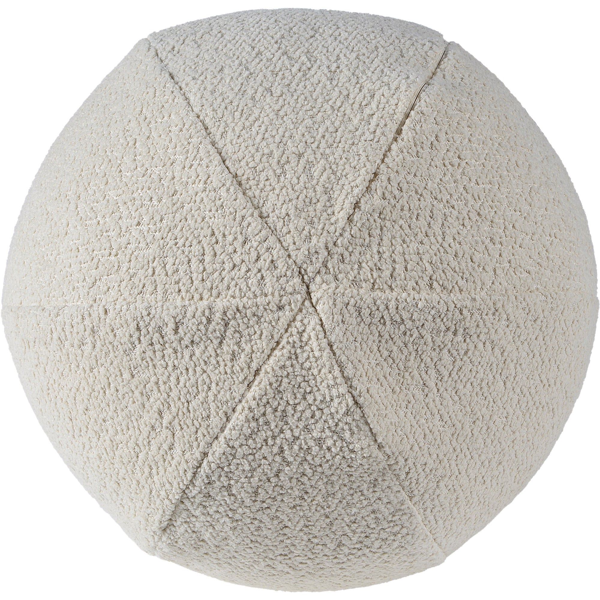 Solan Indoor Pillow in cream color, top view highlighting stitched design.