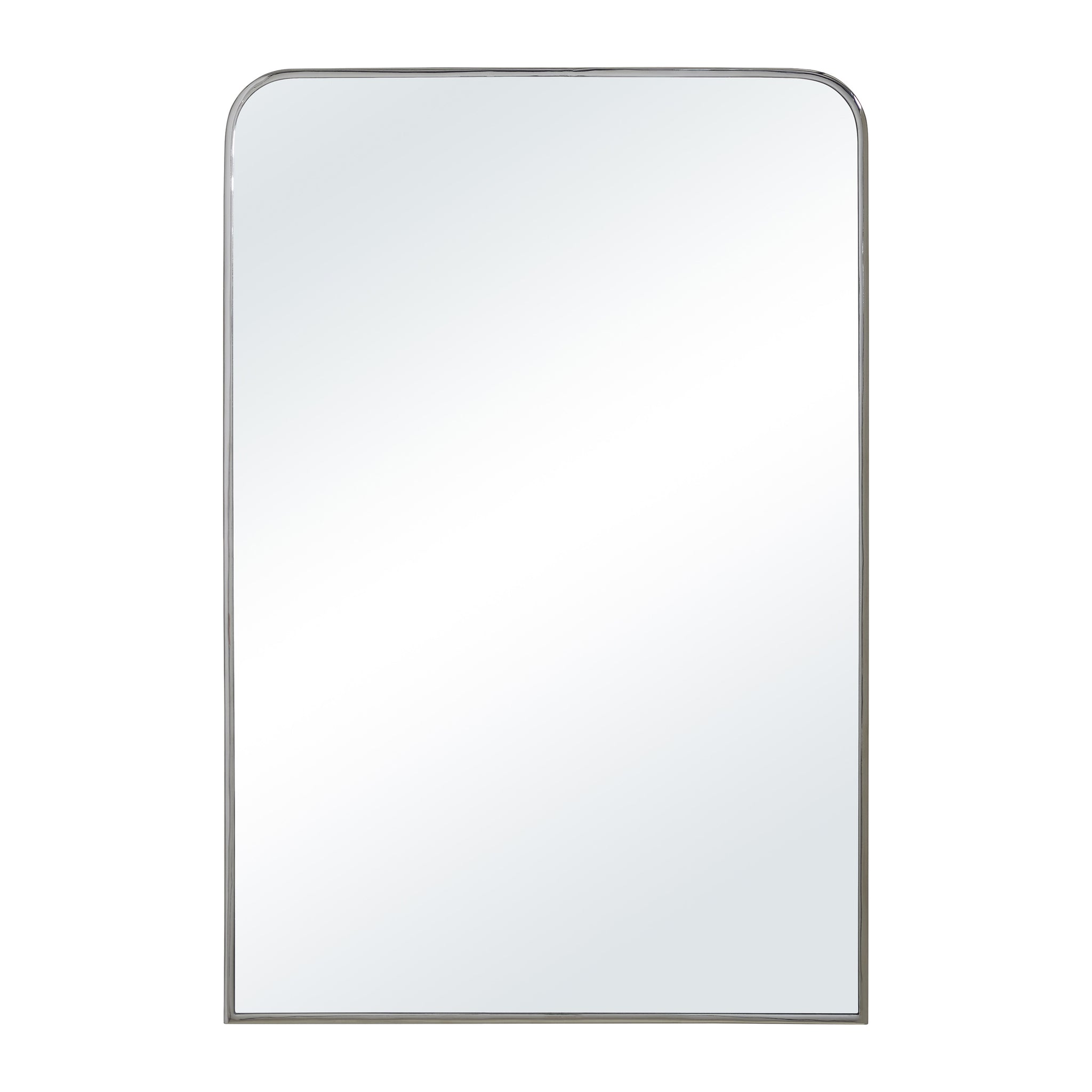 Jackline mirror by Renwil with a rounded top and silver frame.