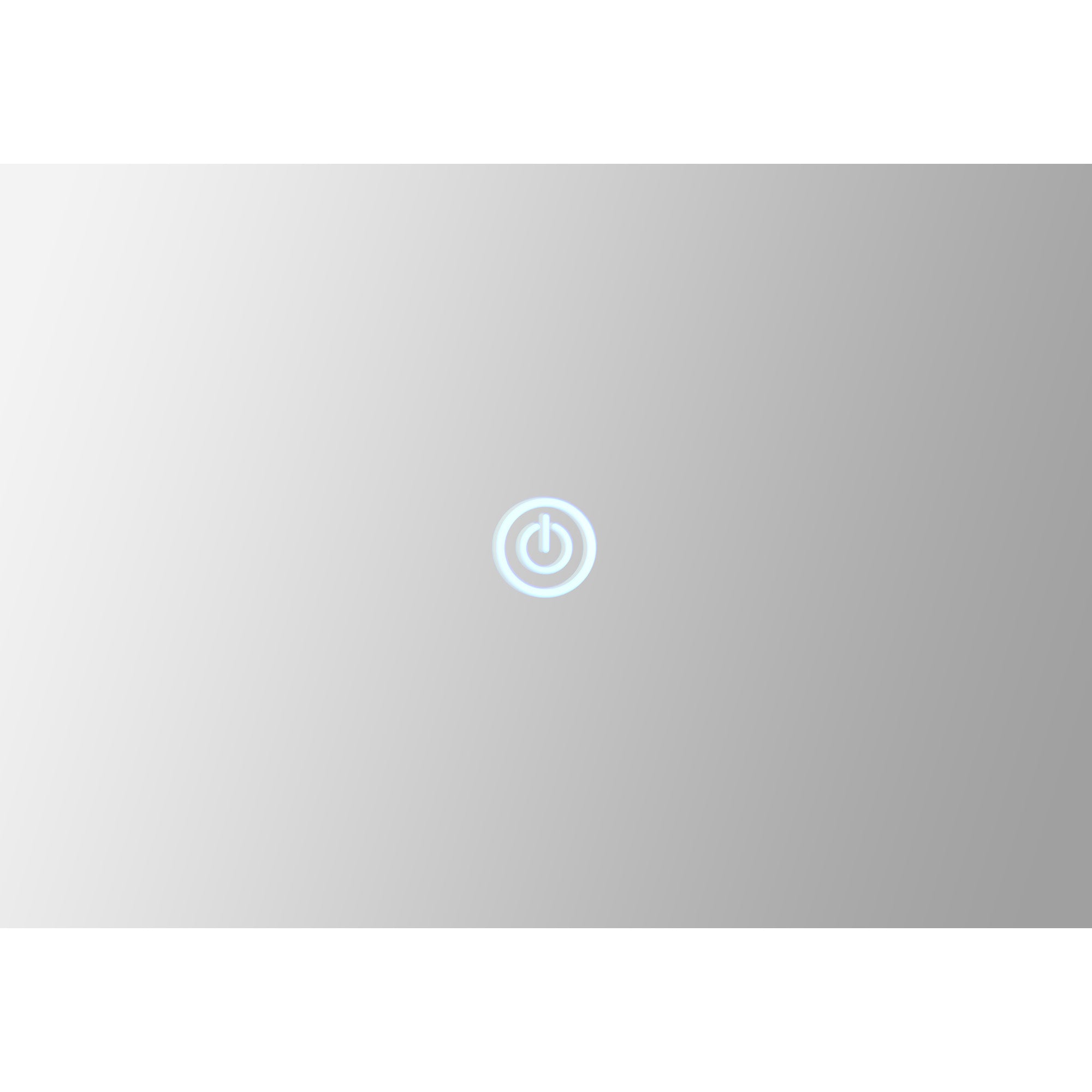 Blanca Led Mirror close-up showing power button, sleek reflective surface.