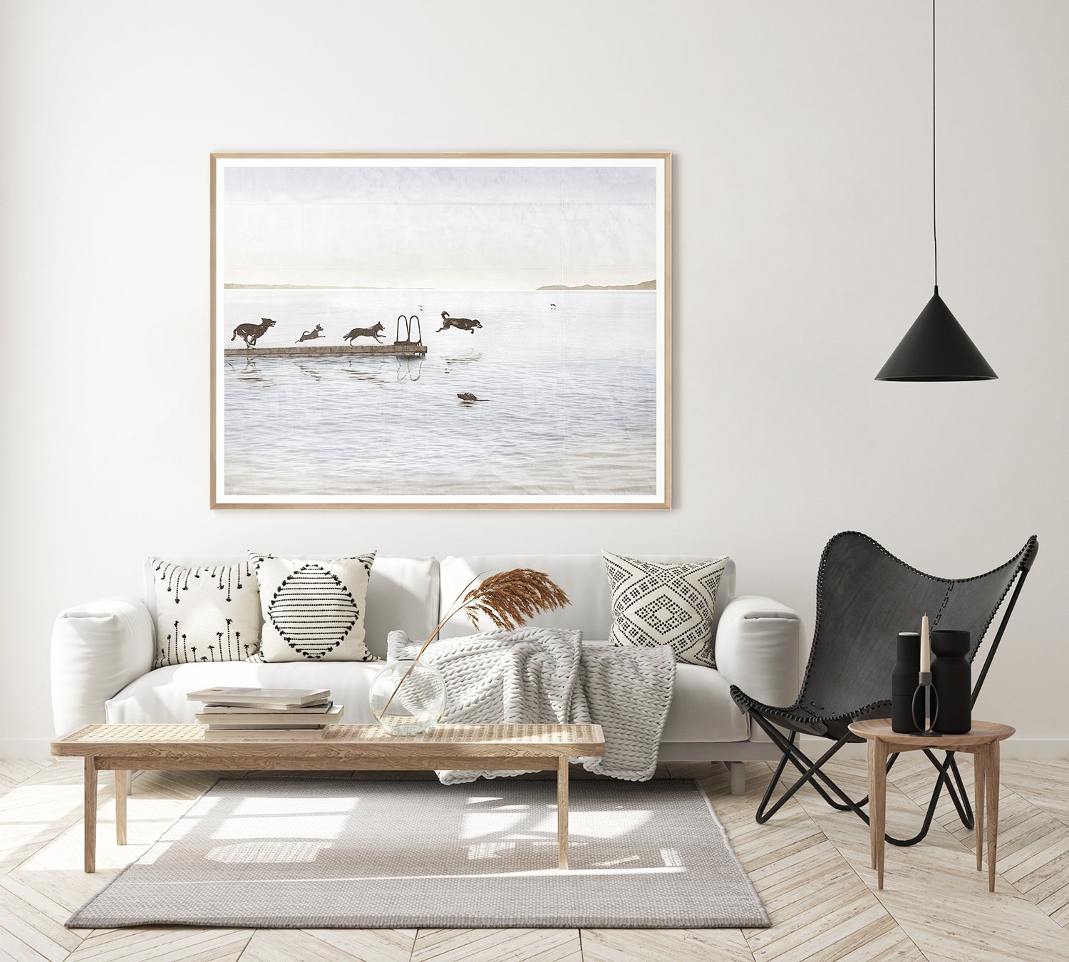 angle view of Dogs Day at the Cottage luxury Artwork