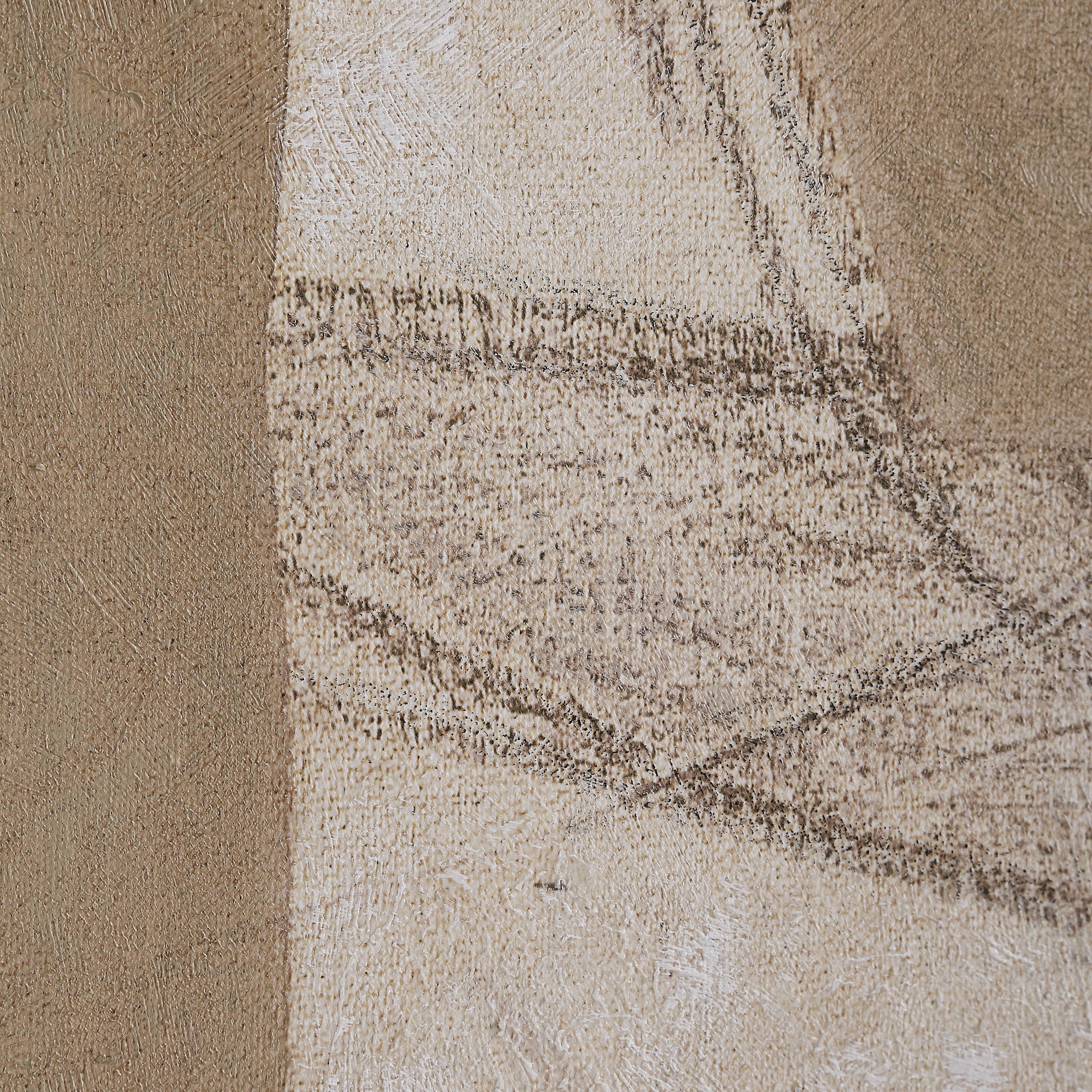 Alcea Canvas Art detail highlighting the abstract design with beige and white textures.