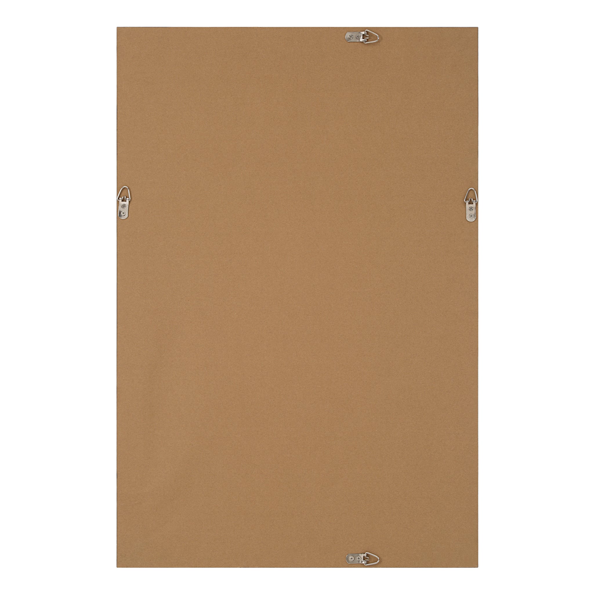 Back view of Asia Canvas Art with a brown backing and hanging hardware.