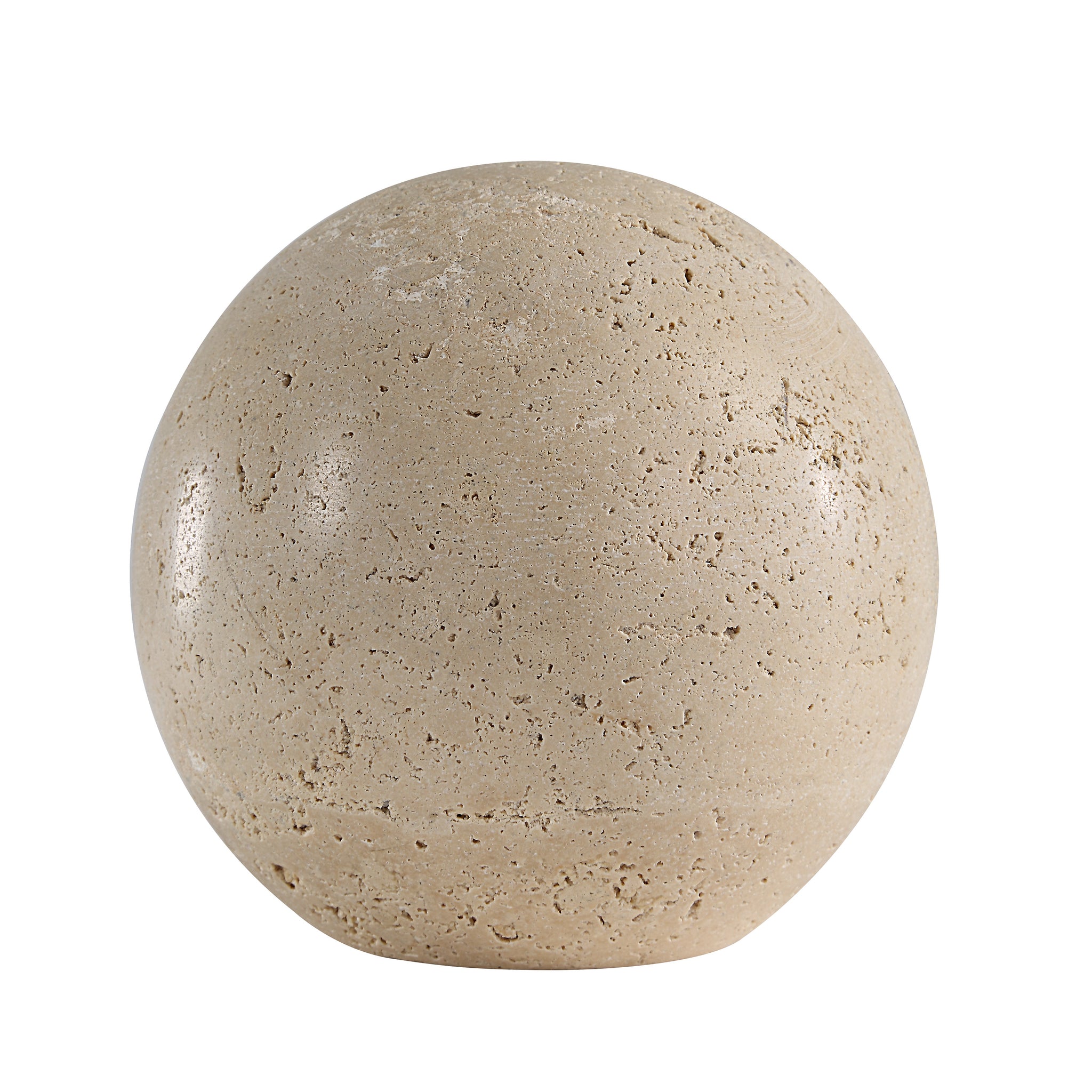Cereza vase by Renwil, smooth beige round vase with a natural stone finish