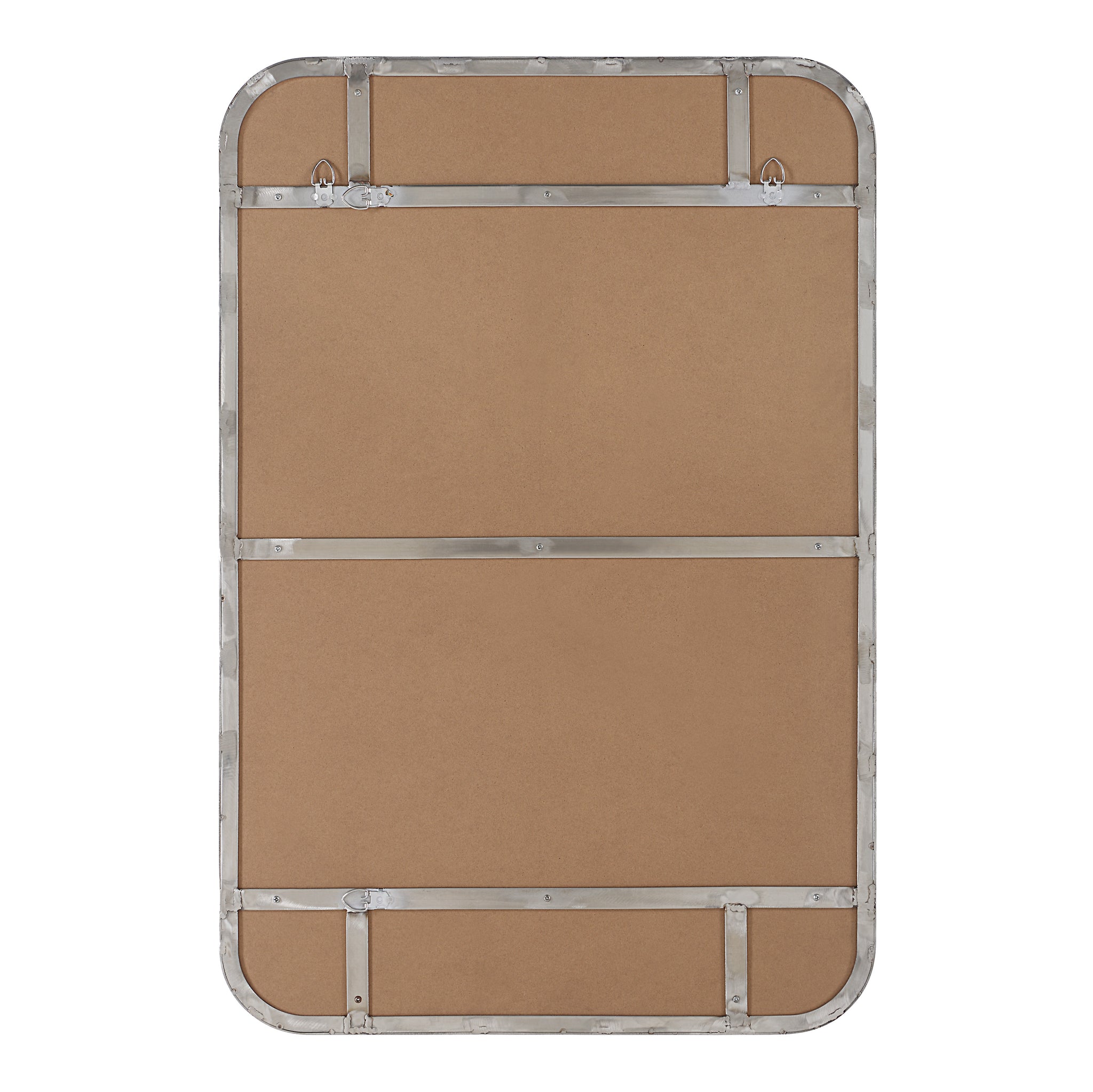 Back view of Louvas mirror by Renwil, featuring a sturdy frame and mounting hardware