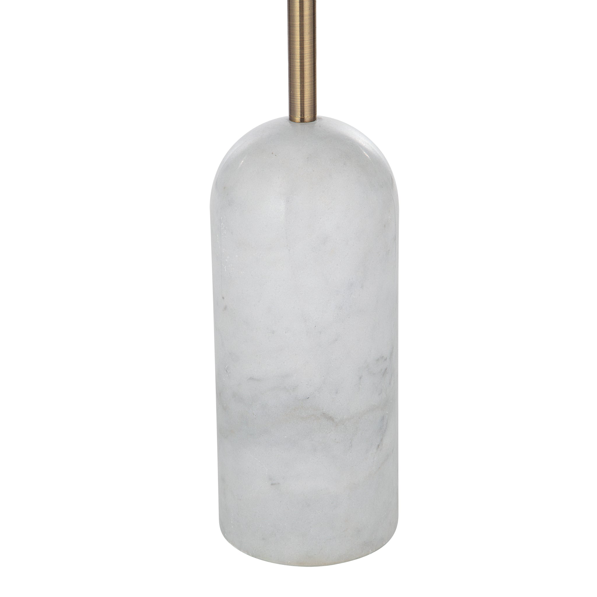Close-up of Lozica Floor Lamp's marble base with a smooth finish and gold metal stem.