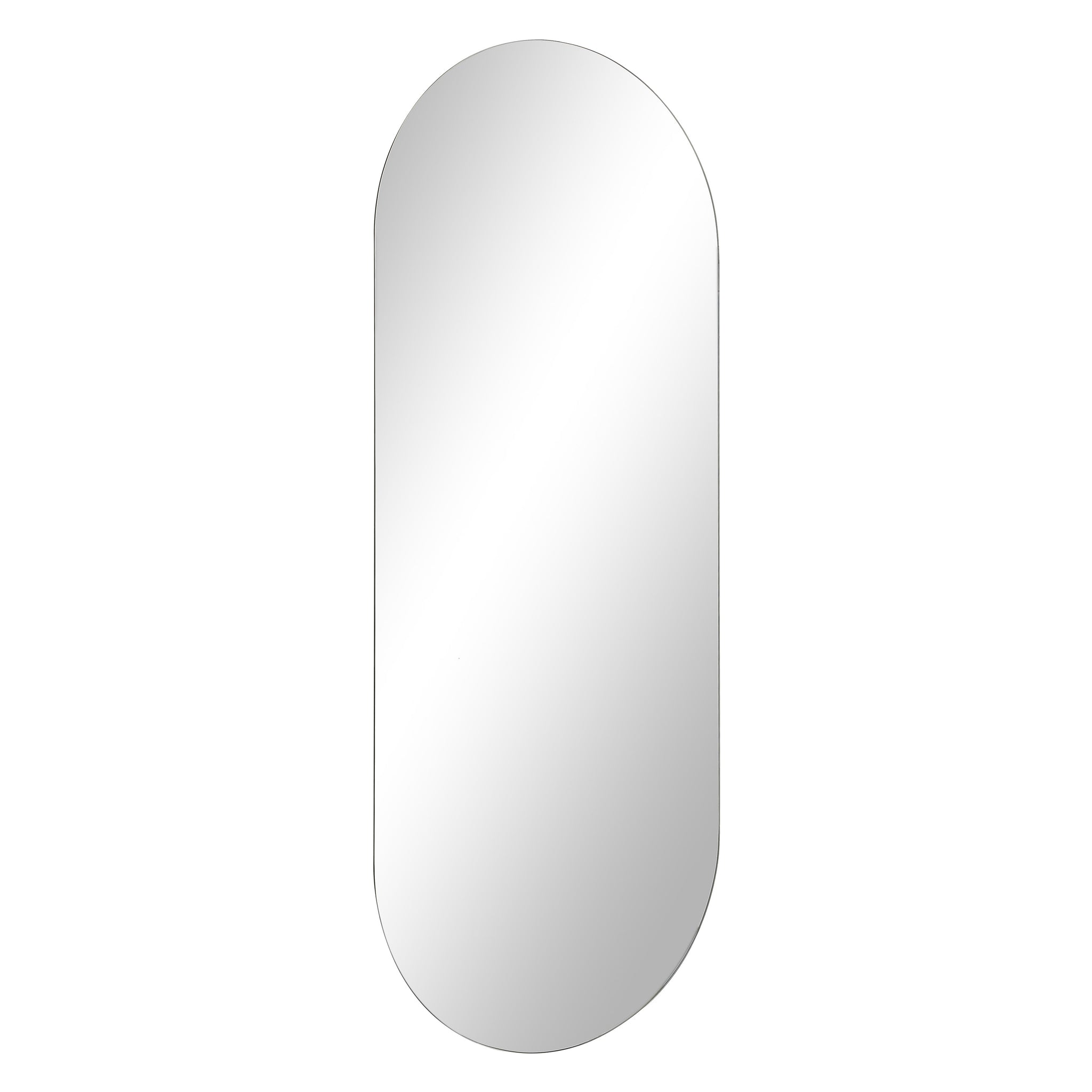 Kastelli mirror featuring an elongated oval design and clear reflection.