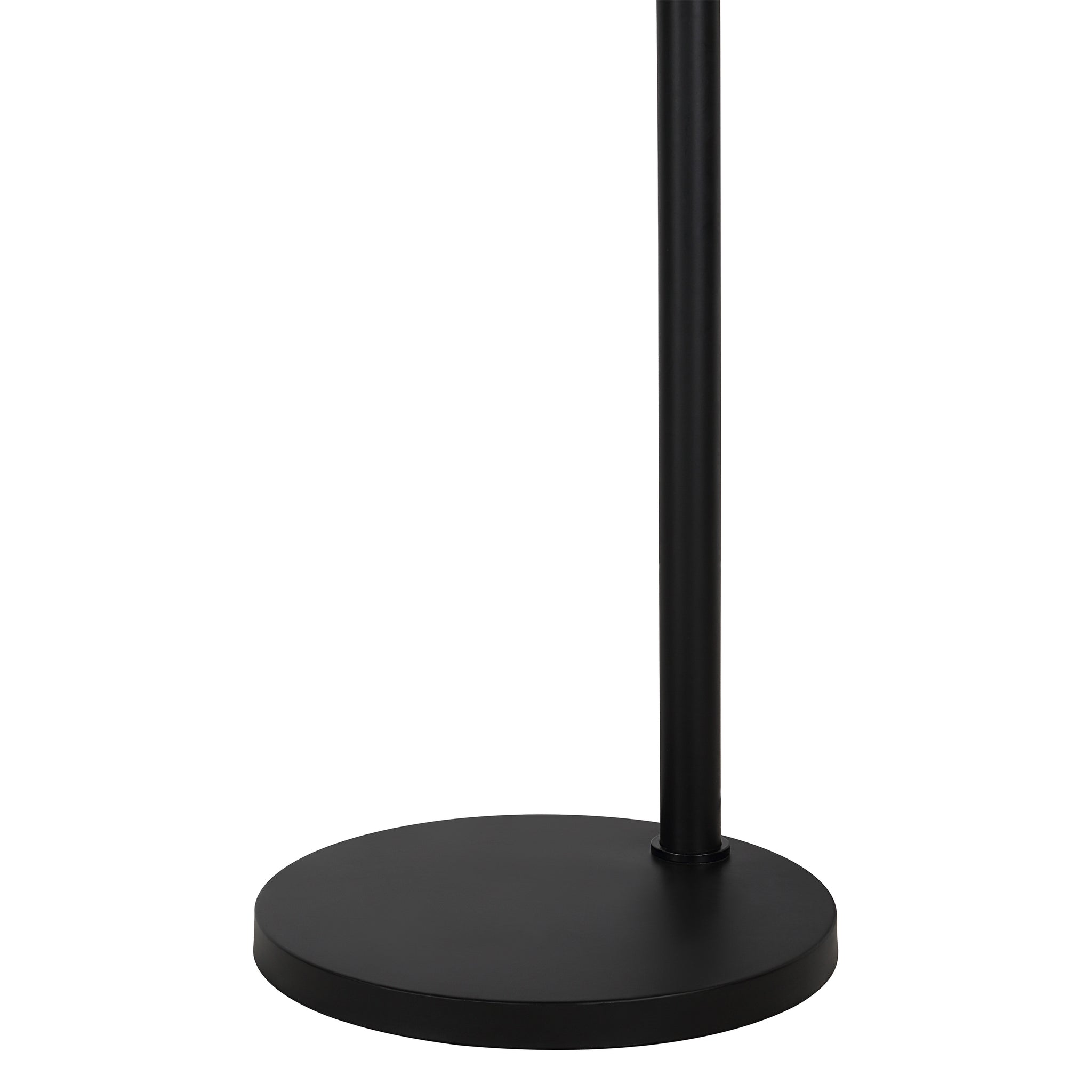 Pura Floor Lamp by Renwil, close-up of black metal base and pole, minimalist design