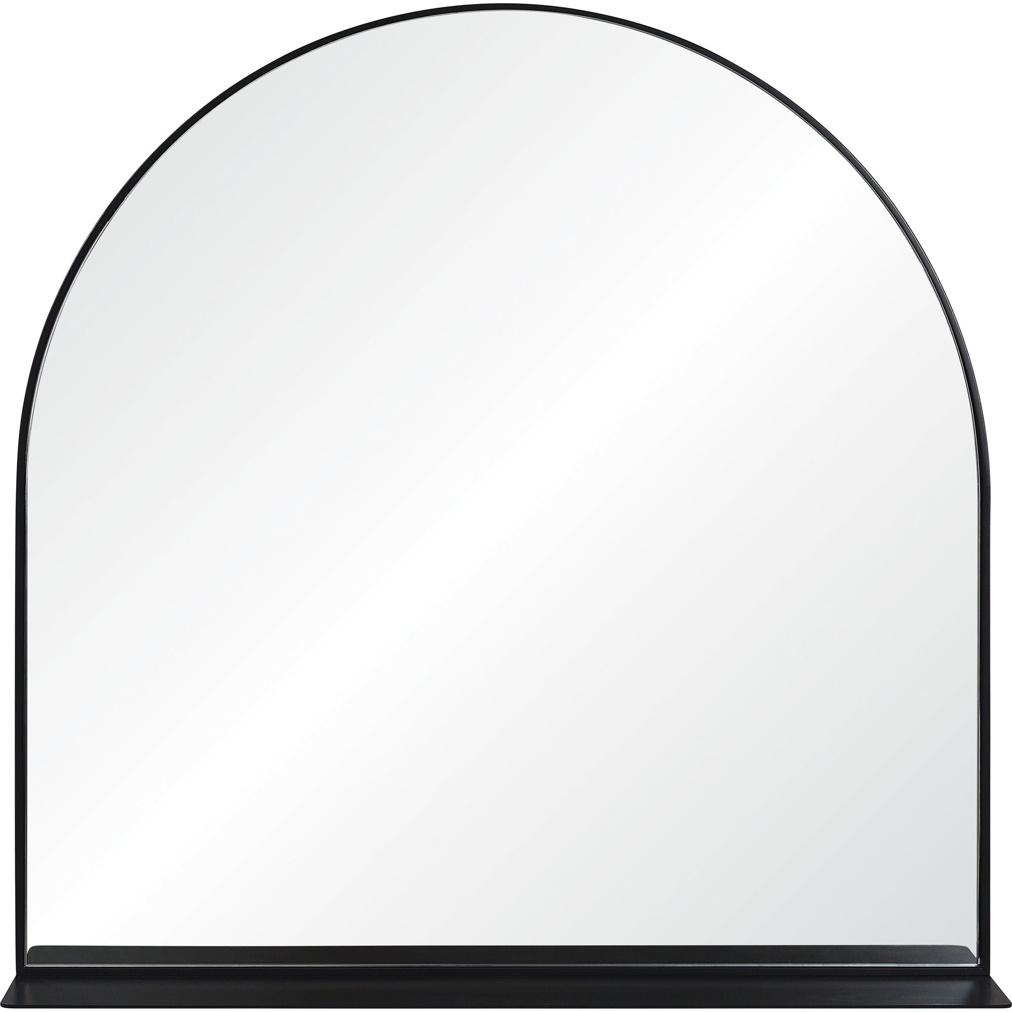 Wearstley Wall Mirror with an arched top and black frame, showcasing a clear reflective surface.