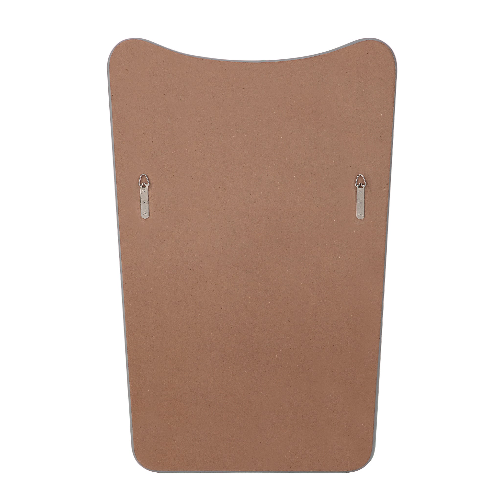Back view of the Selene Wall Mirror, showing a smooth brown backing with hanging hardware.