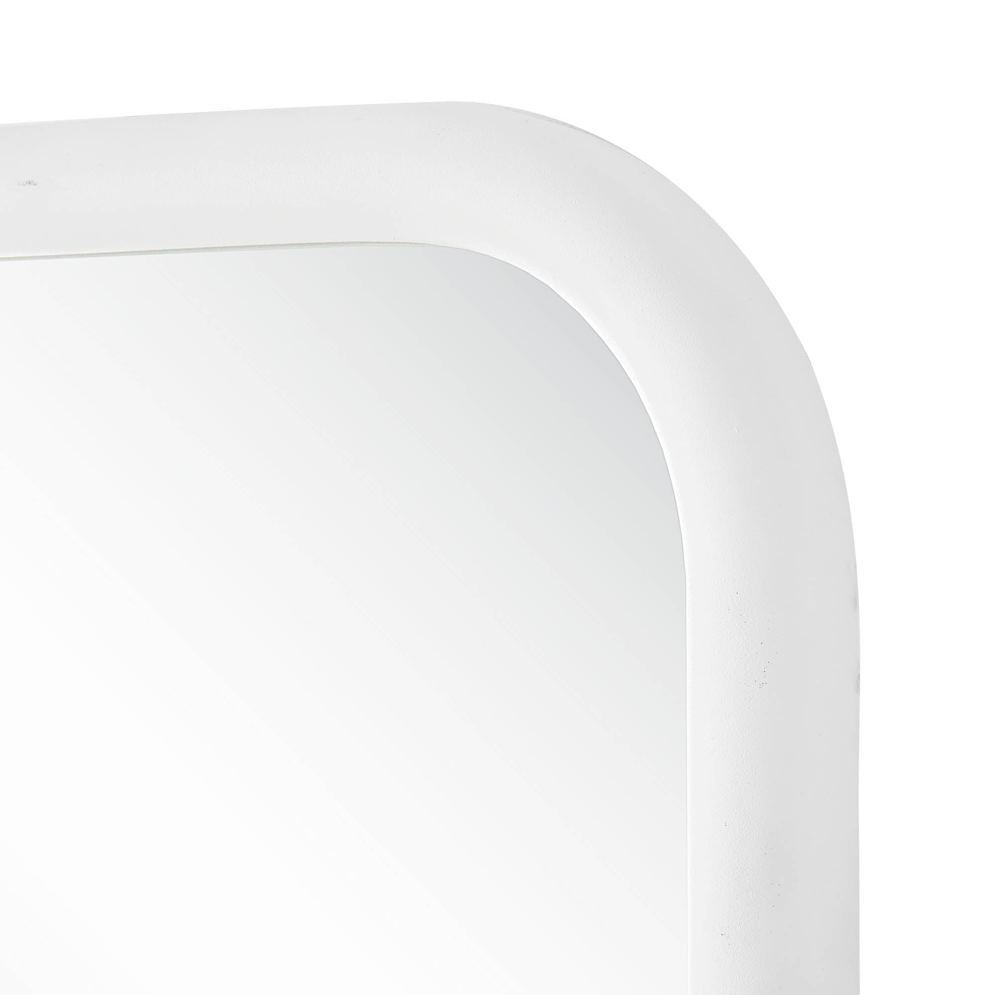 Close-up of Colima Wall Mirror highlighting the rounded white frame and smooth edges.